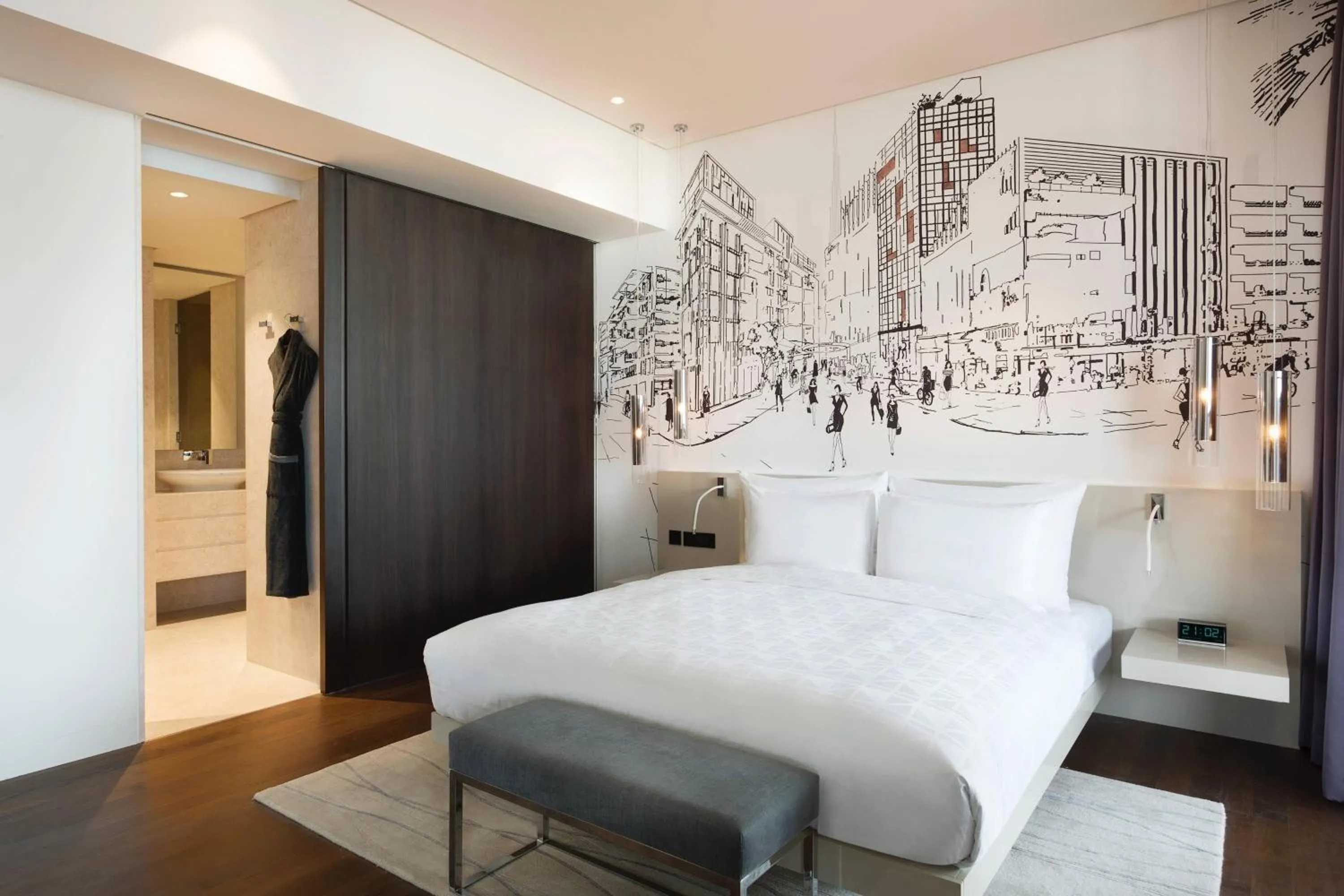 Bedroom, Bed in La Ville Hotel & Suites CITY WALK Dubai, Autograph Collection