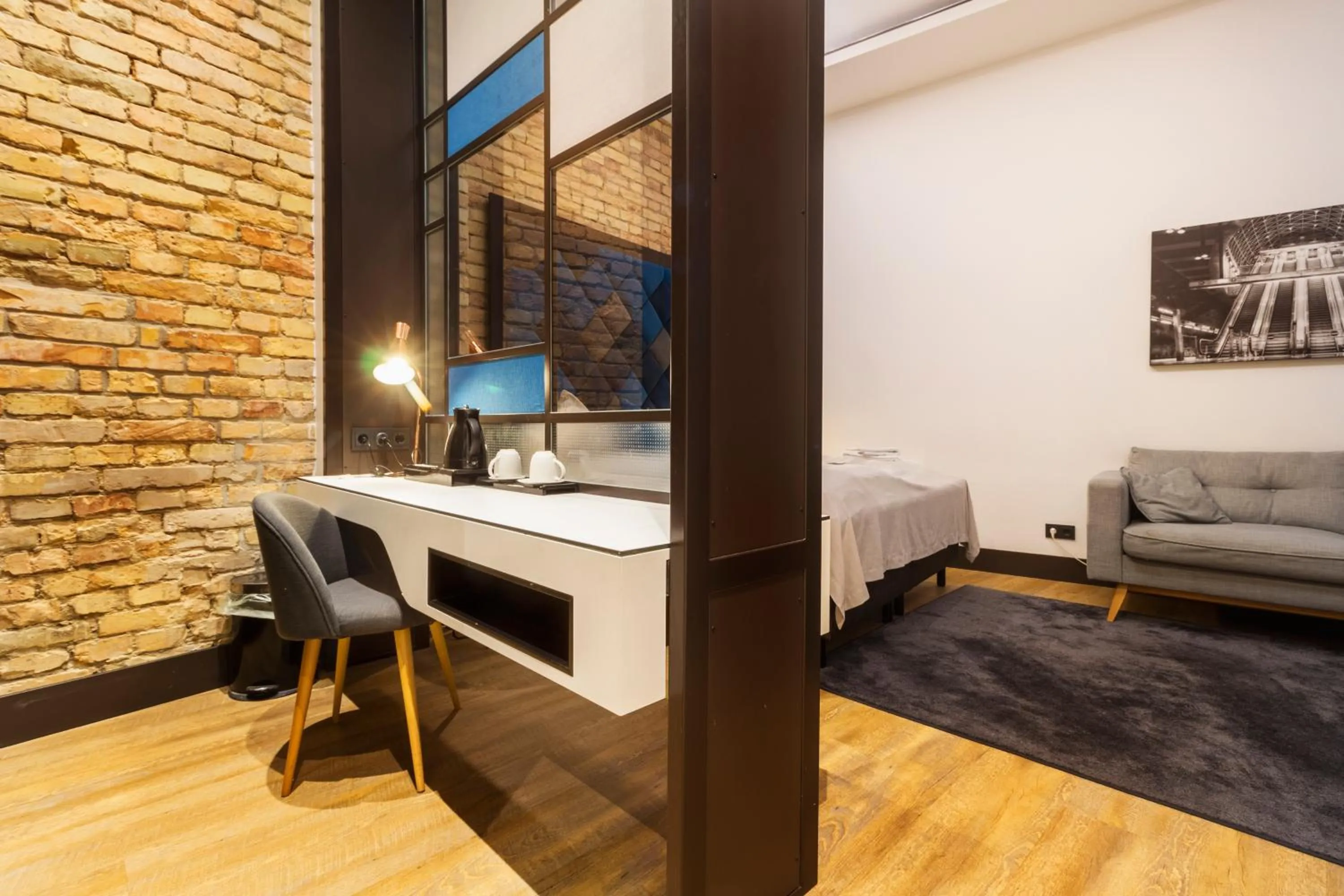 Seating area in The Loft Budapest