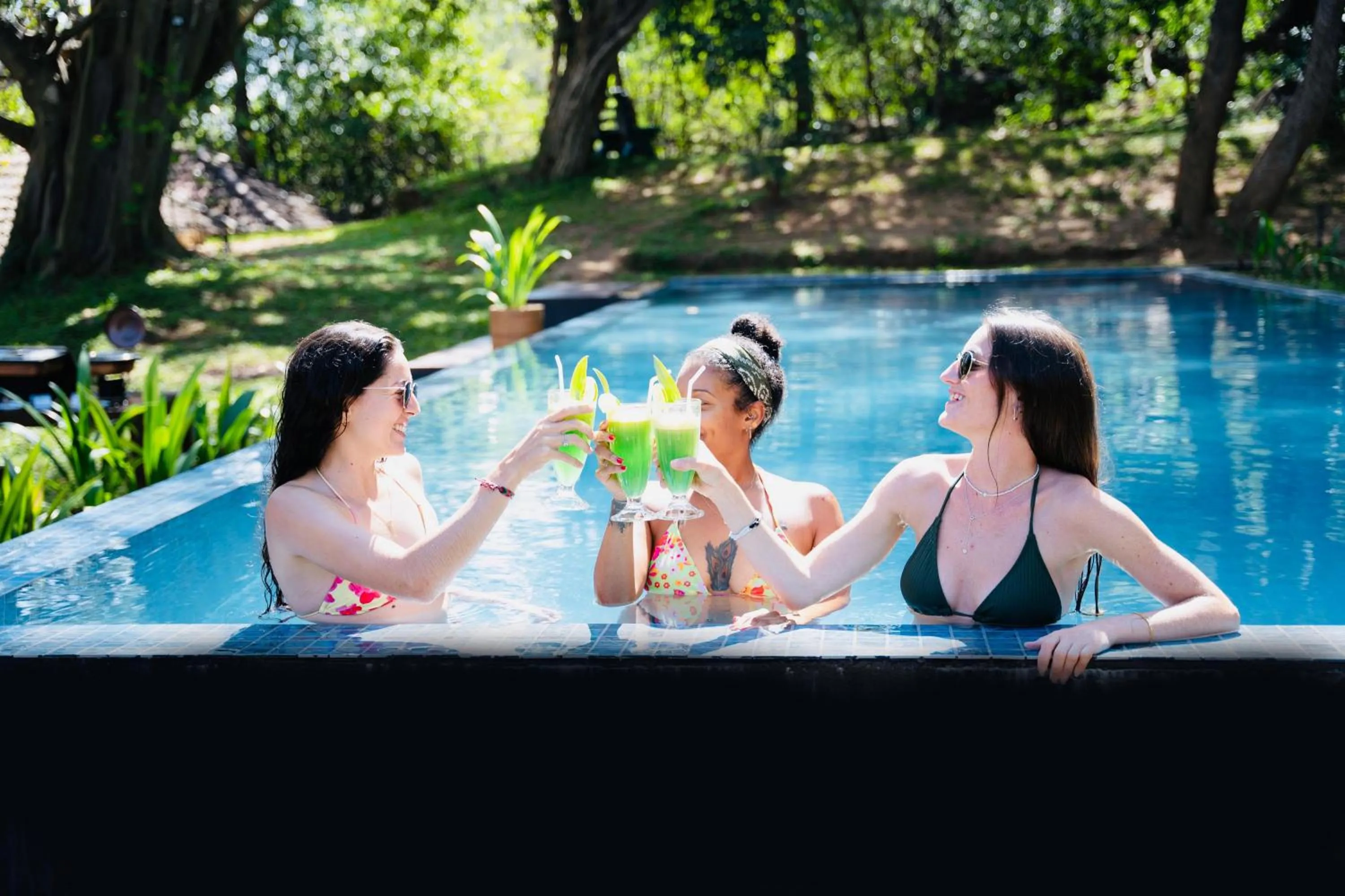 Pool view in EKHO Sigiriya - 700 meters to Sigiriya Rock