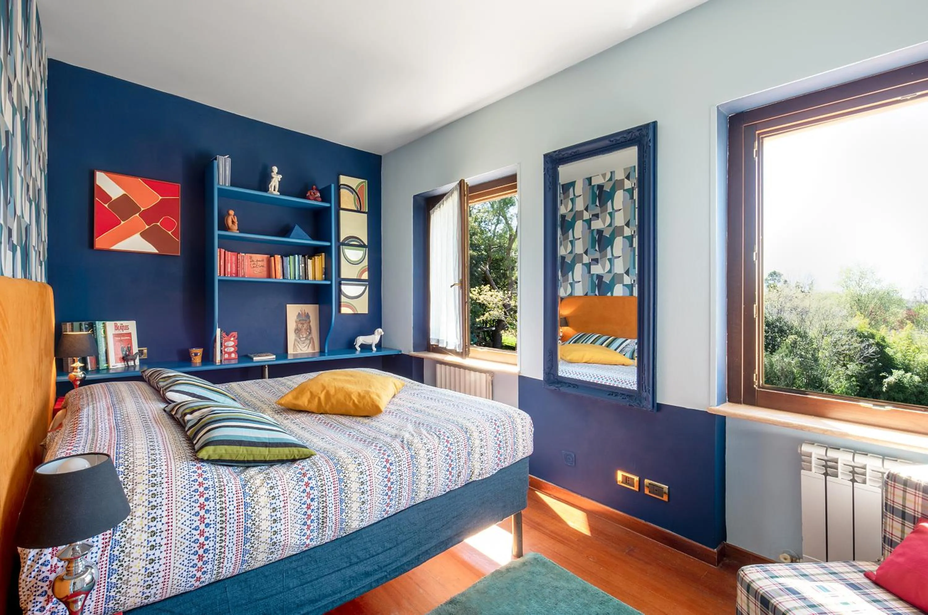 Bedroom, Bed in Villa Isidoro ampio parco ,piscina privata, arte e giochi , fitness
