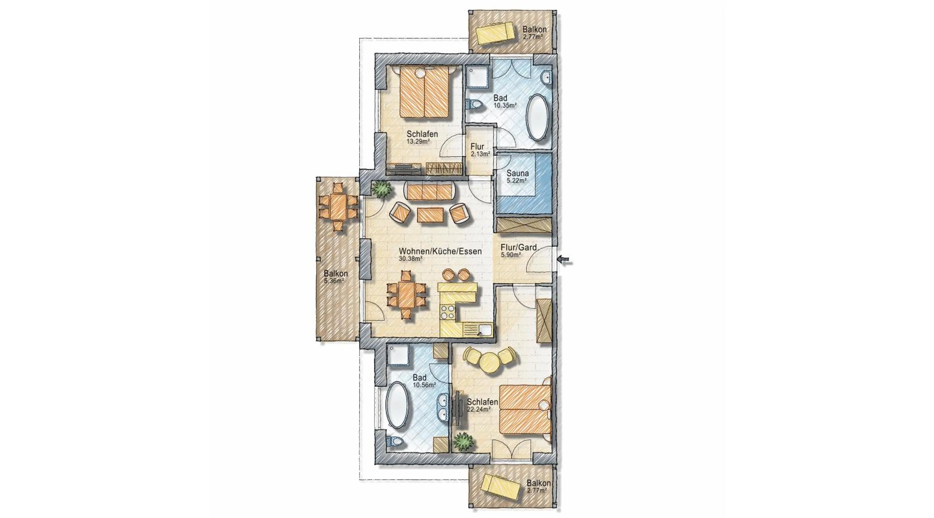 Floor plan in Beach Apartments Heiligenhafen