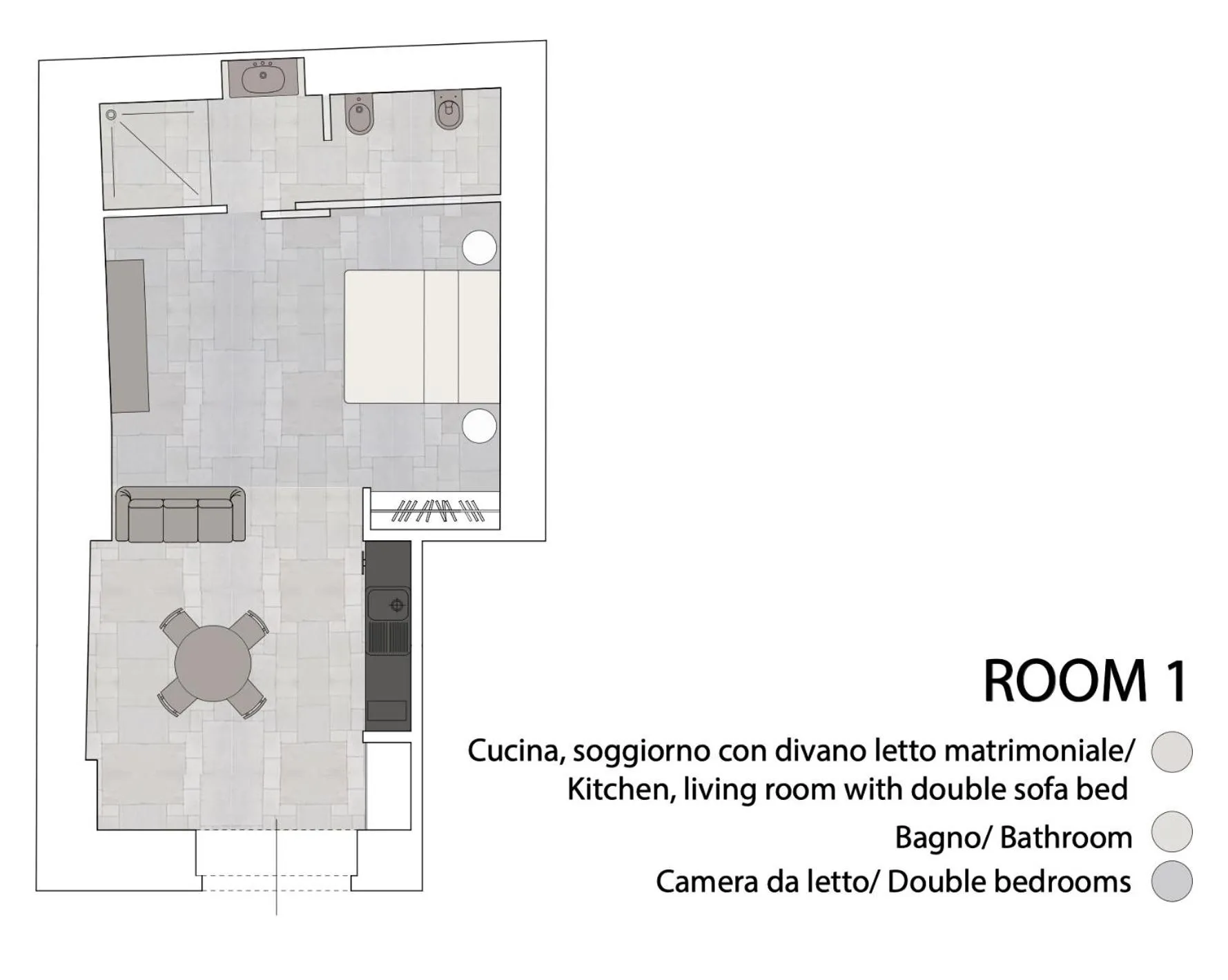 Photo of the whole room in B&B re apartments Palazzo Muscati