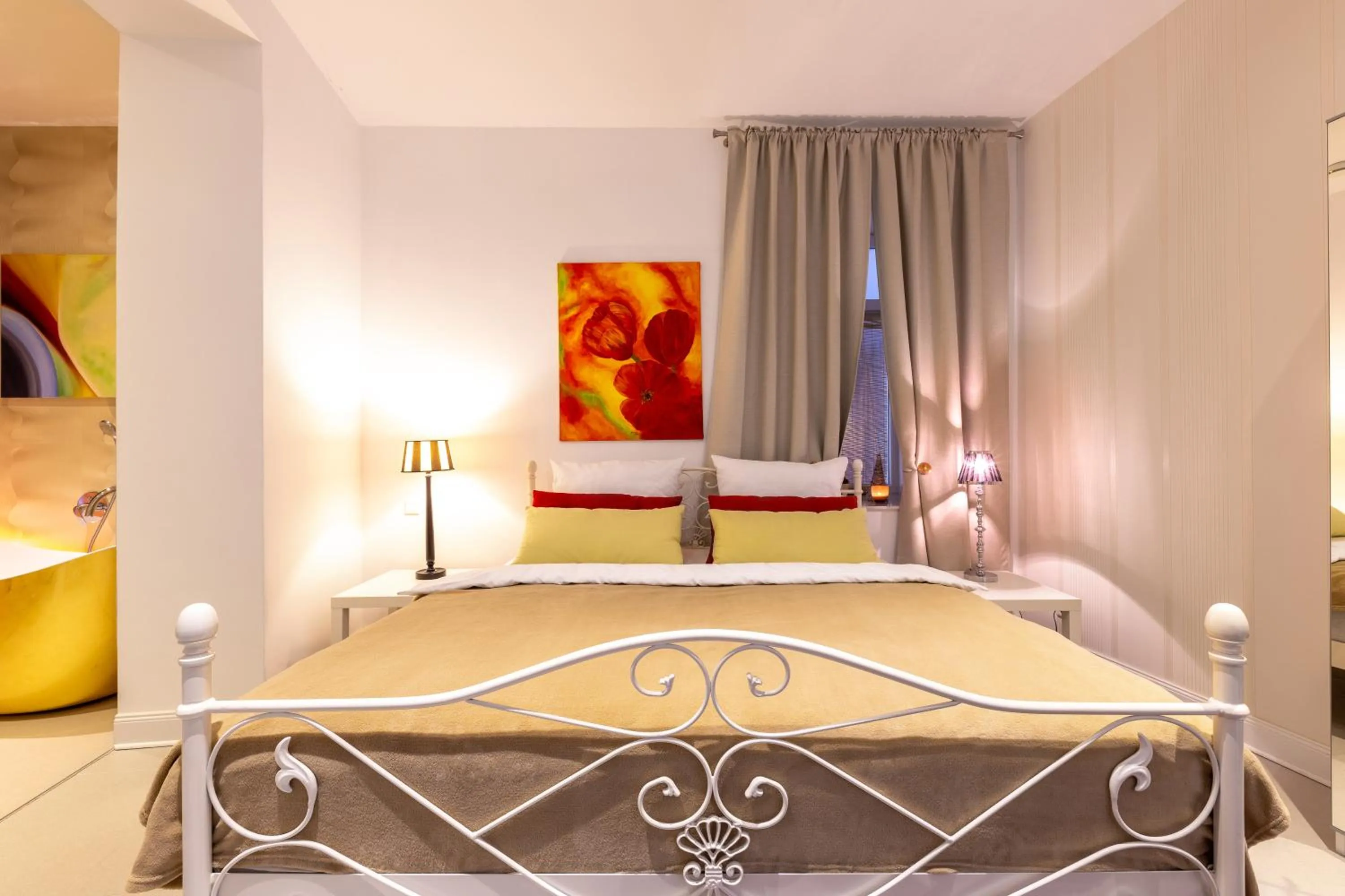 Bed in Appartements an der Therme