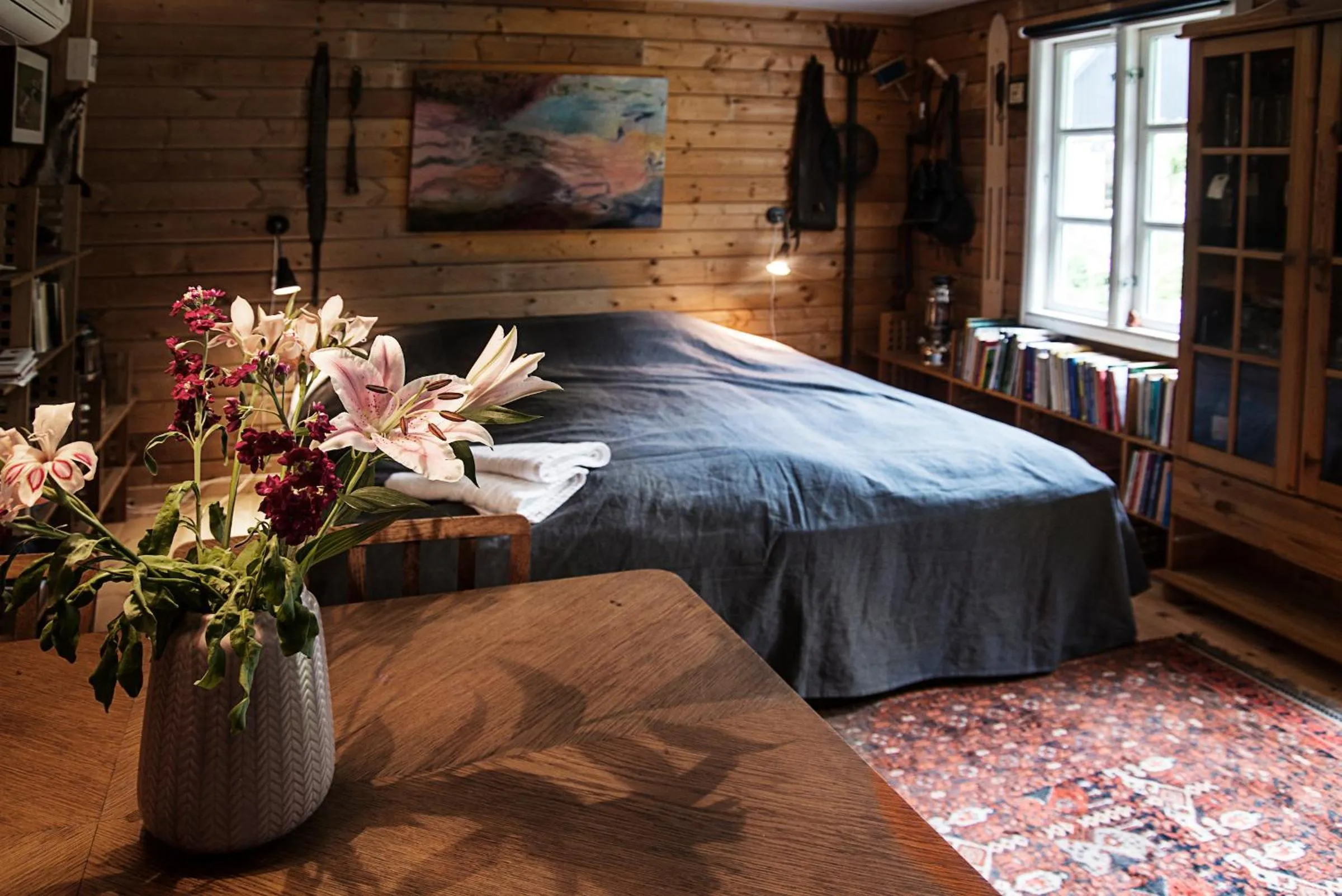 Bed in Grundfør bed and breakfast