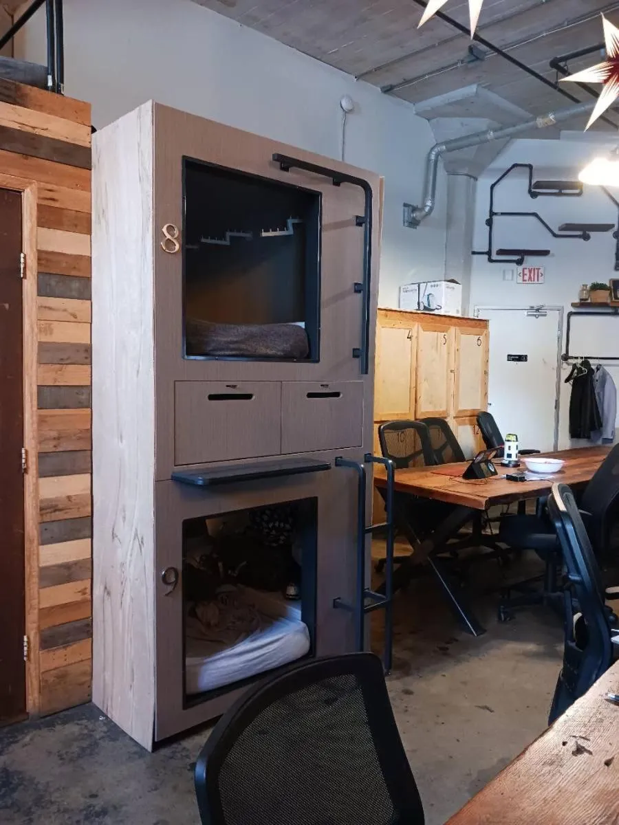 Communal lounge/ TV room in PodShare Hollywood