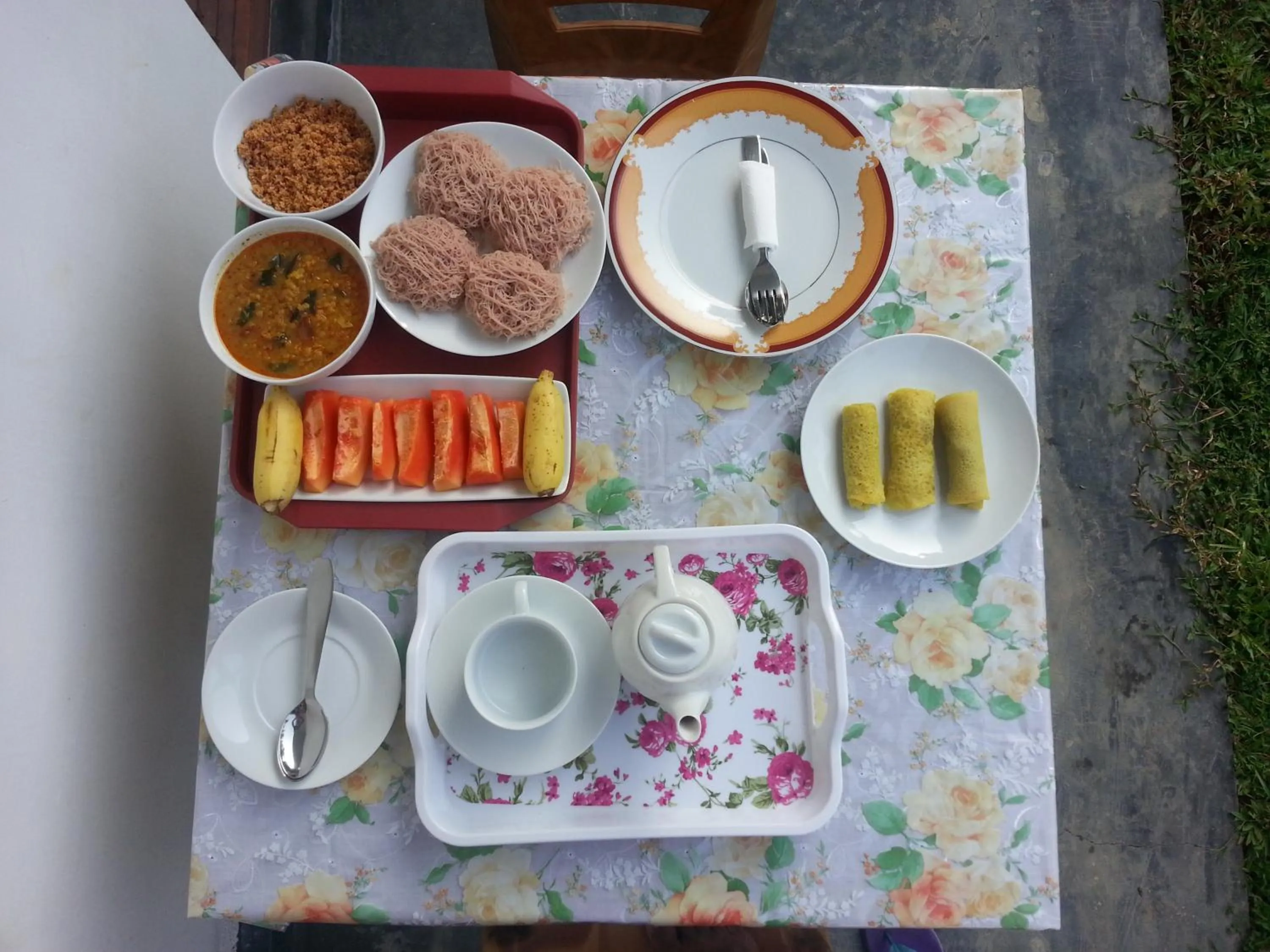 Asian breakfast in Resort of Happiness