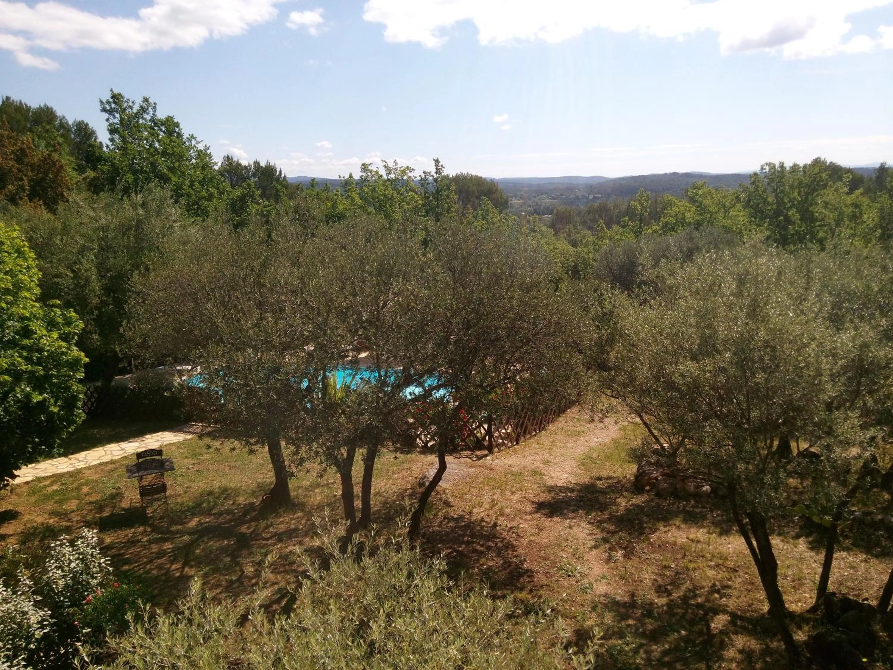 Pool view in Gite Les Oliviers