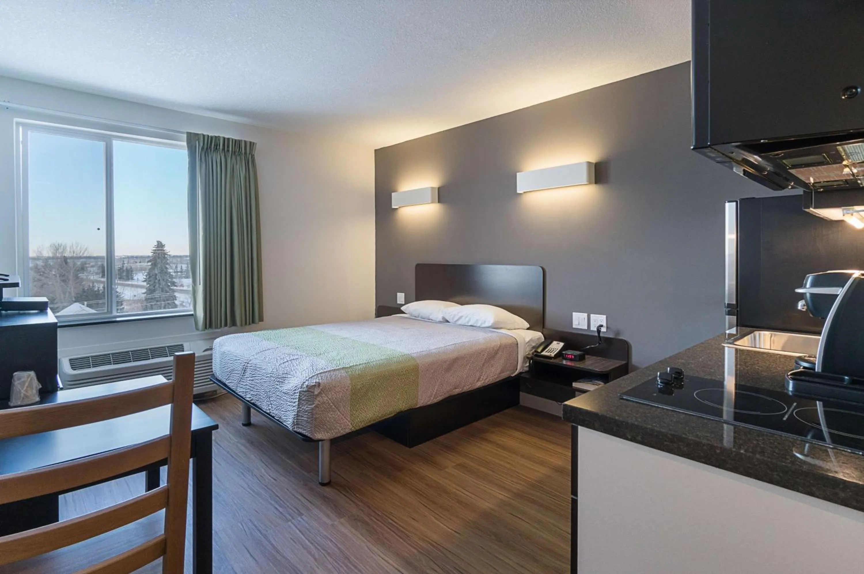 Kitchen or kitchenette in Studio 6 Bruderheim, AB