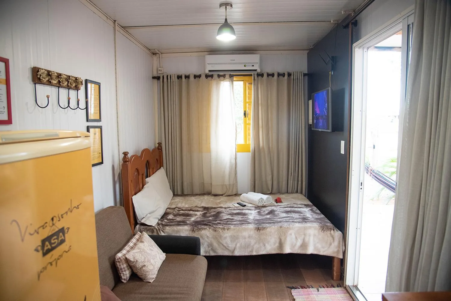 Bedroom, Bed in Chalé Container Nobres Asa Própria