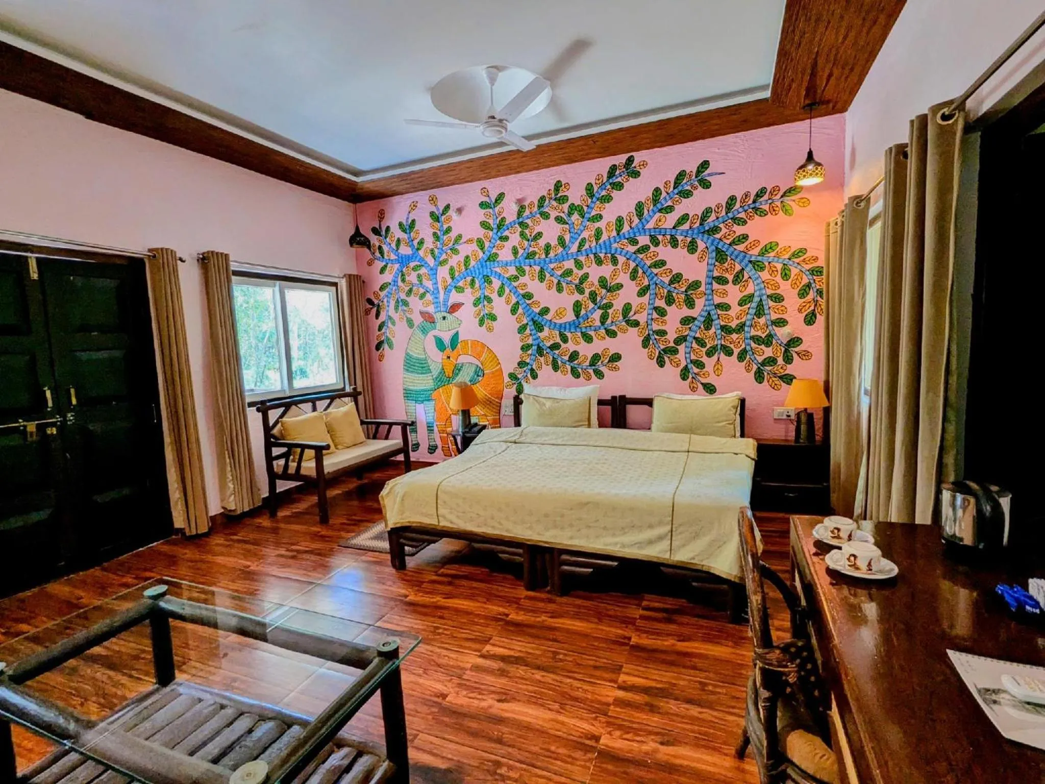 Bed in Syna Tiger Resort Bandhavgarh