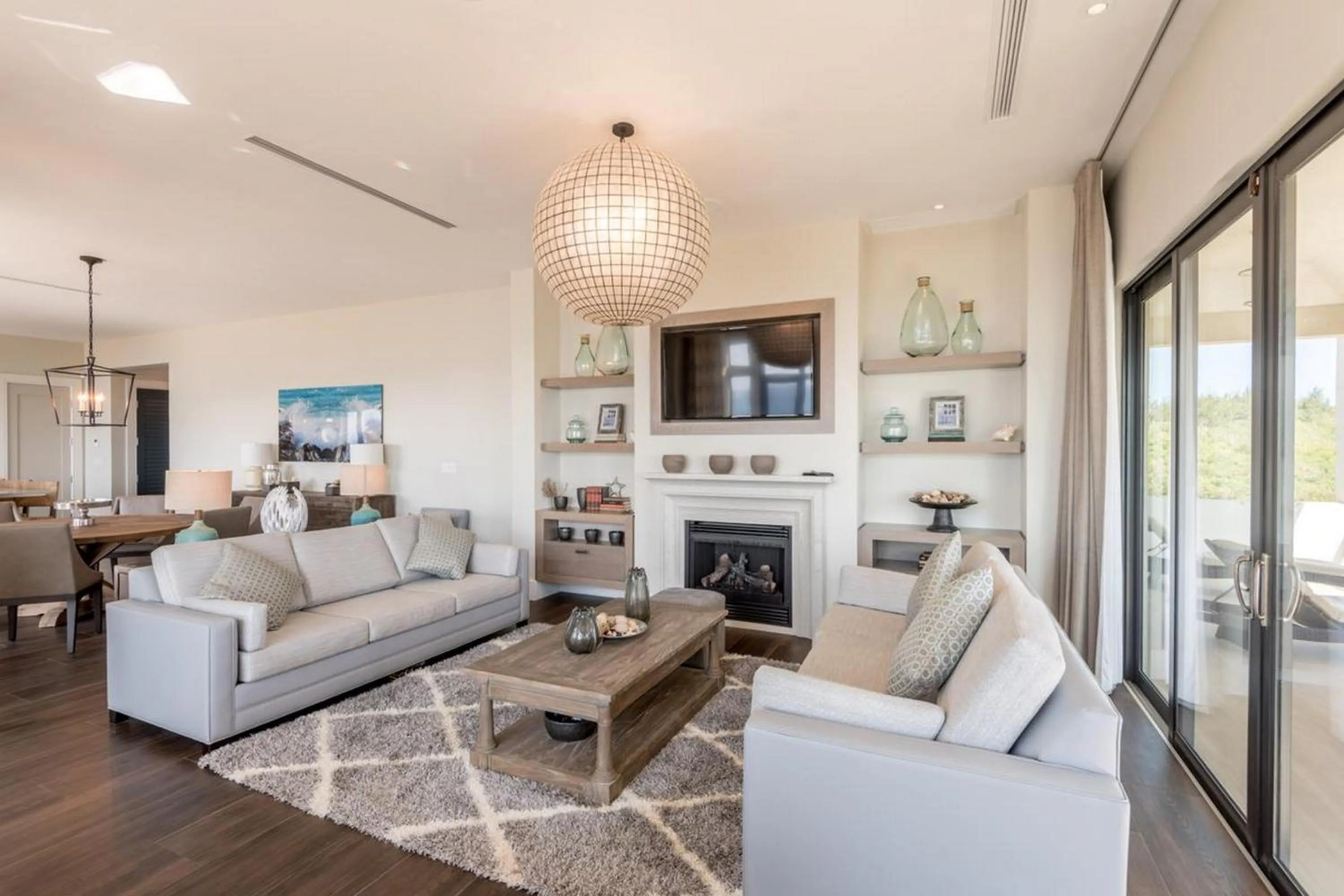 Living room in The Loren at Pink Beach