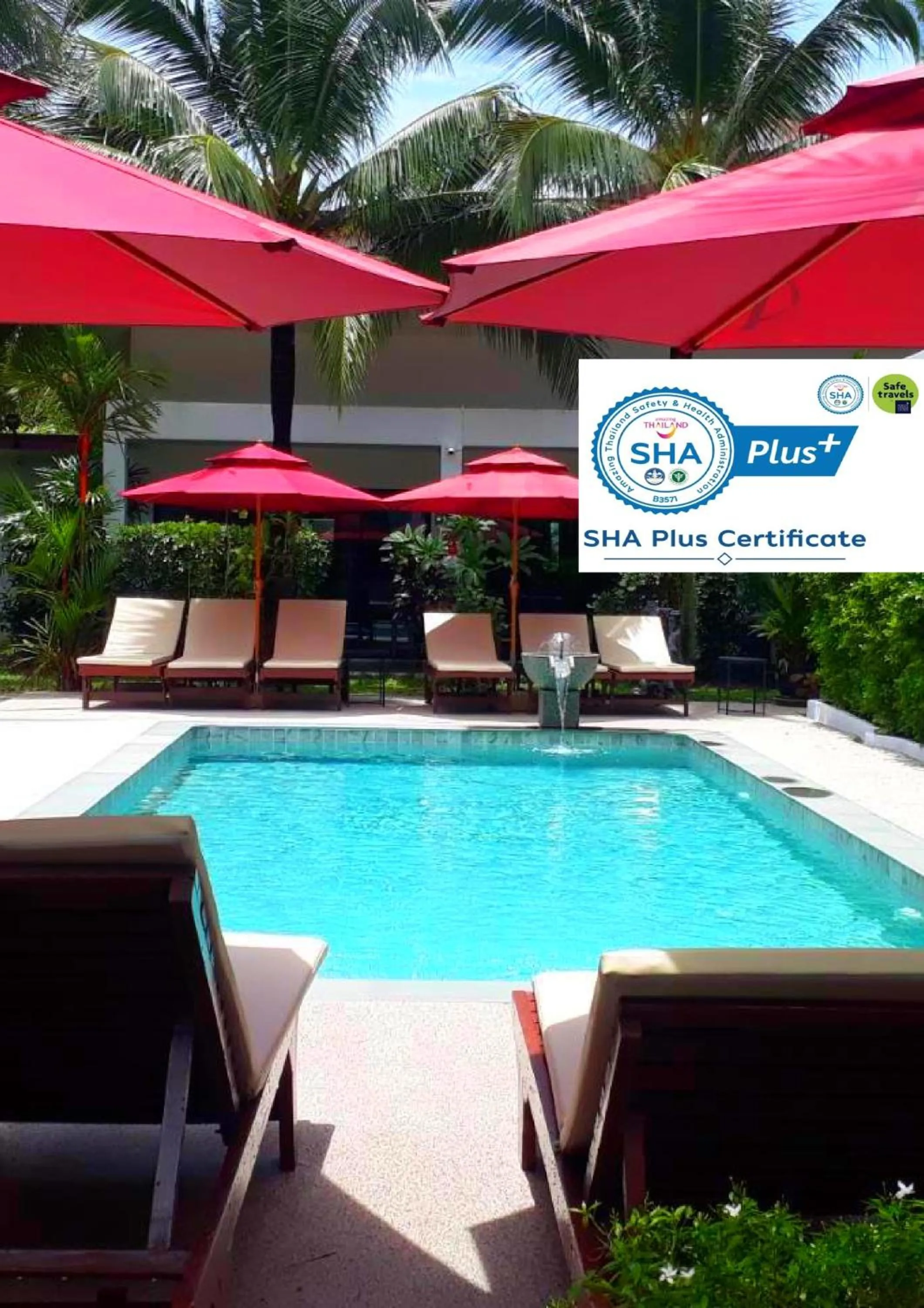 sunbed in Lotus Bleu Resort & Restaurant