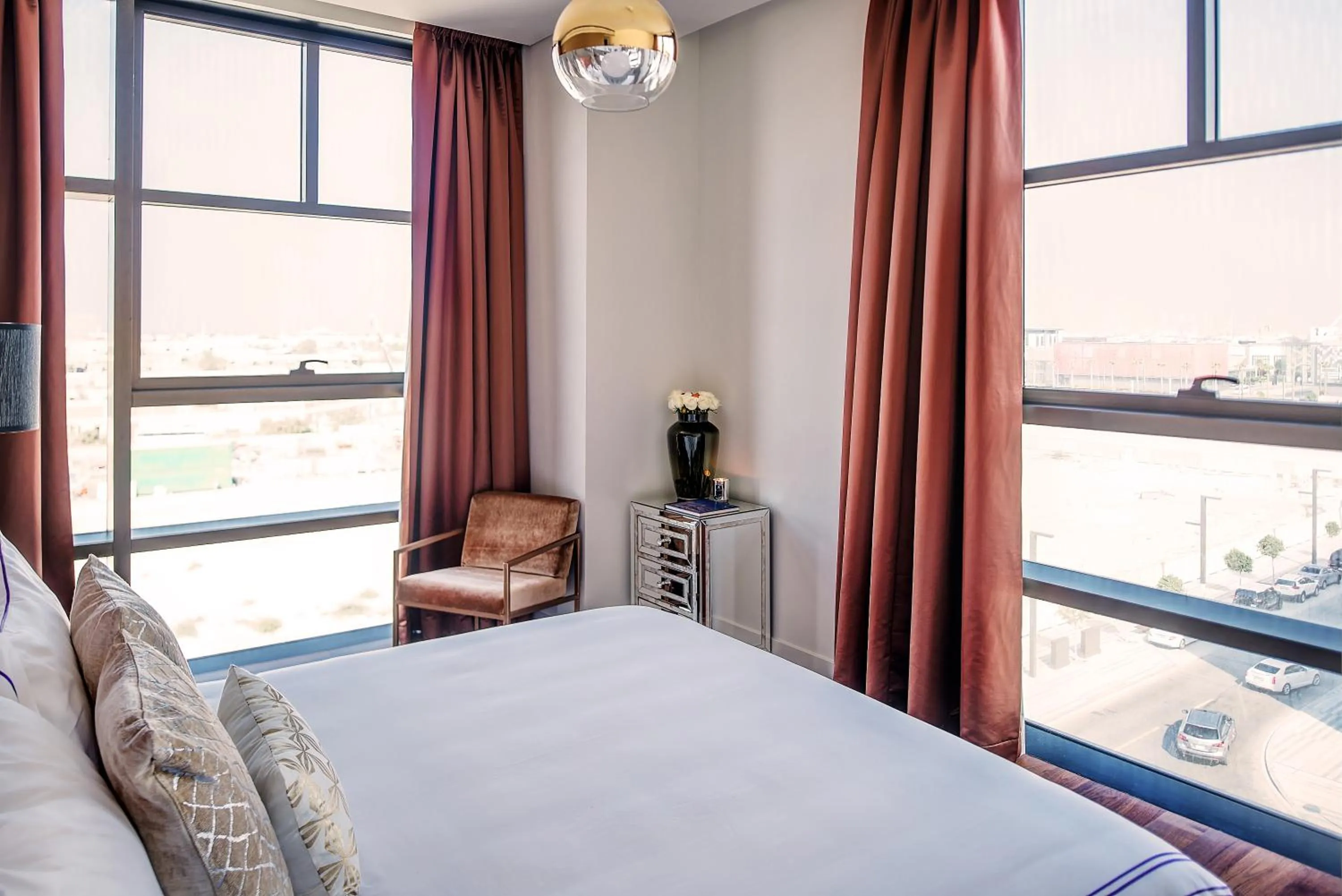 Bedroom, View in Dream Inn Apartments - City Walk Prime