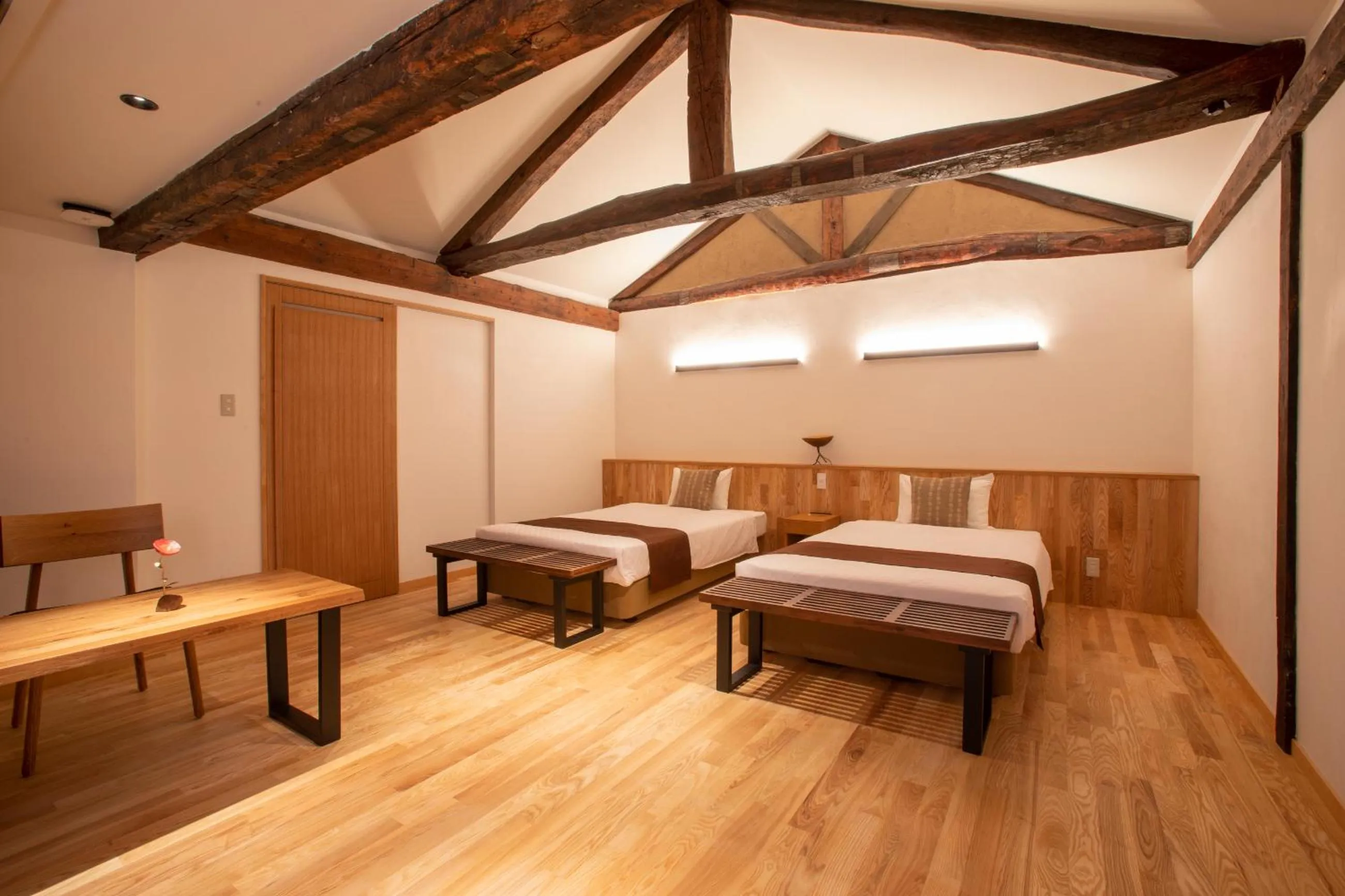 Bed in Ichiraku tendo spa & brewery