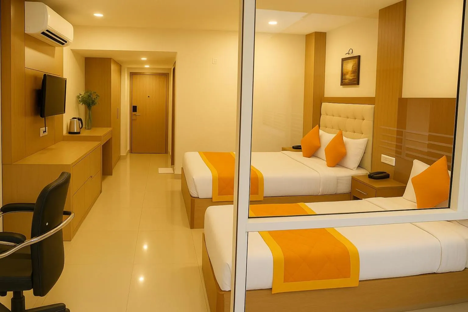 Bedroom, Bed in Rama Trident, Katra