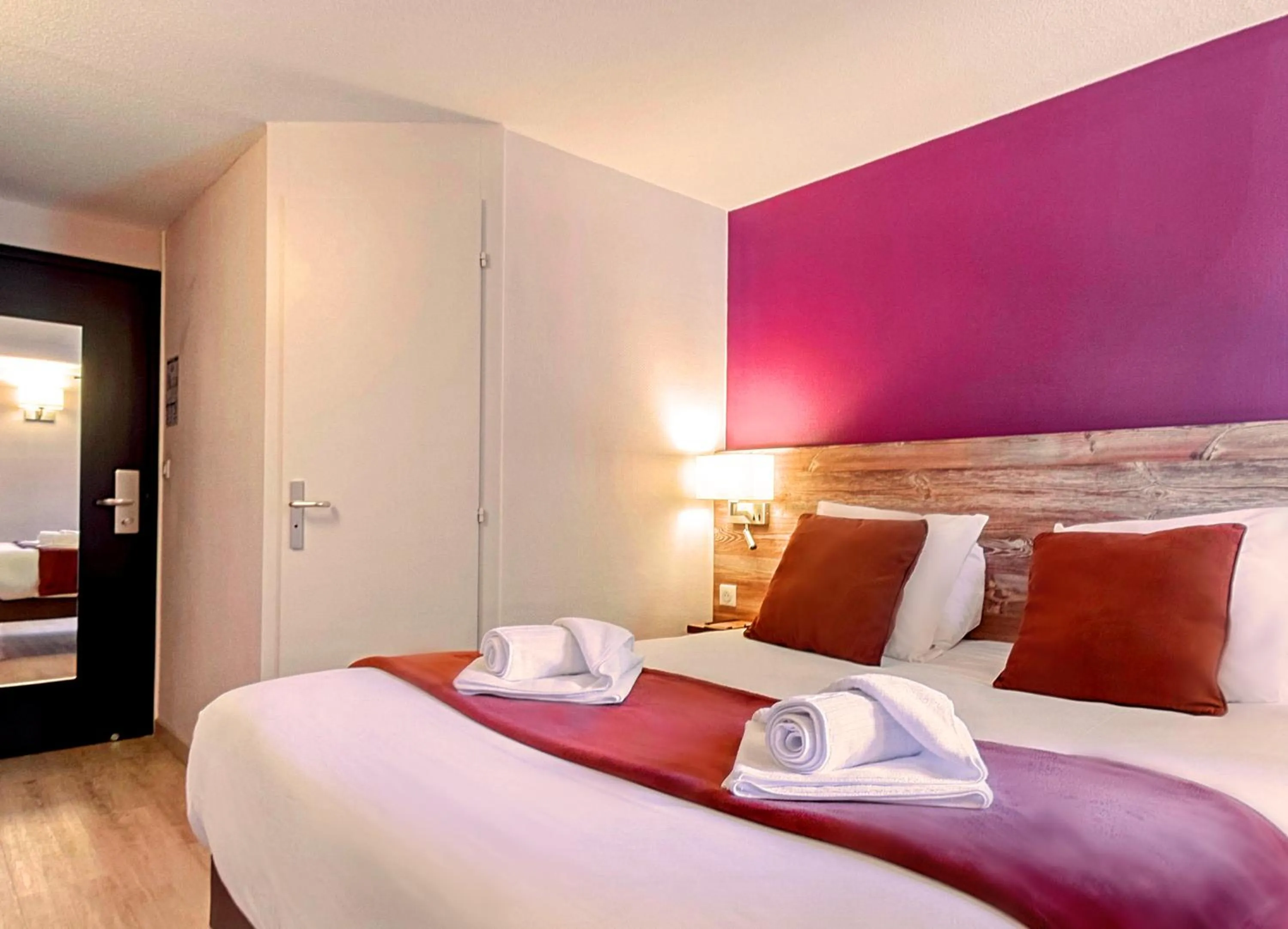Bedroom, Bed in Brit Hotel Confort Pau Lons