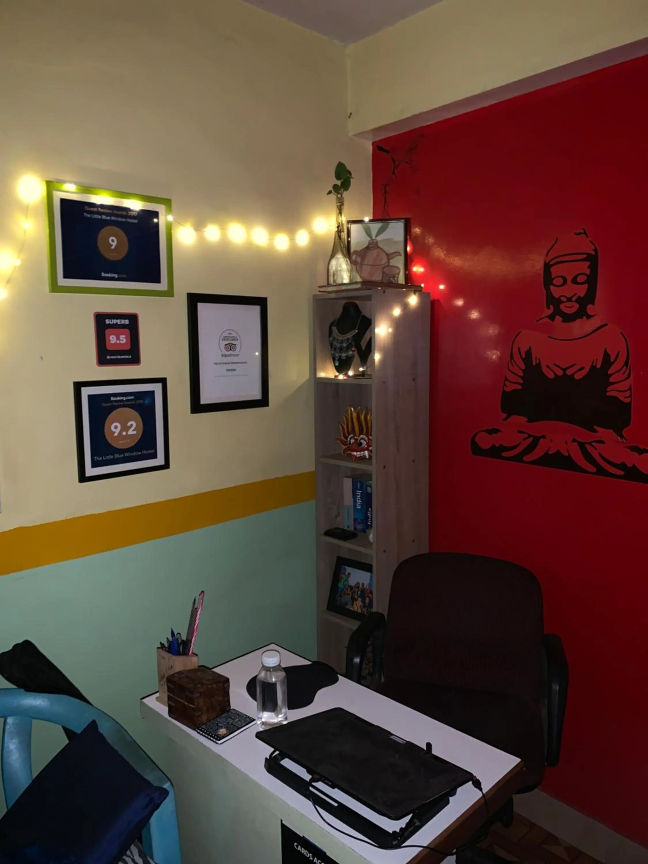 Facade/entrance in The Little Blue Window Hostel