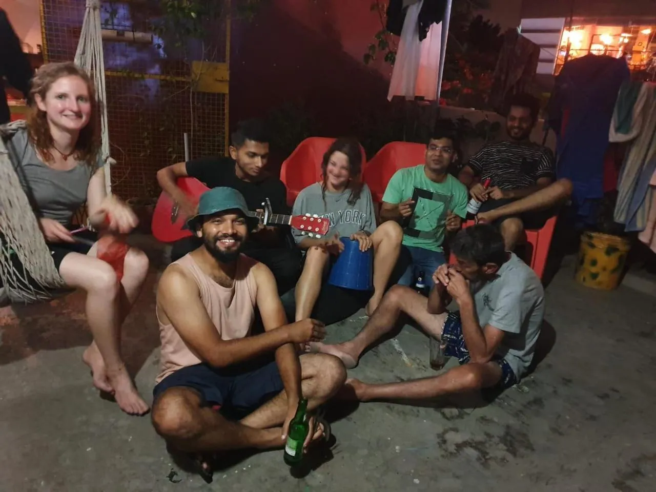 People in The Little Blue Window Hostel