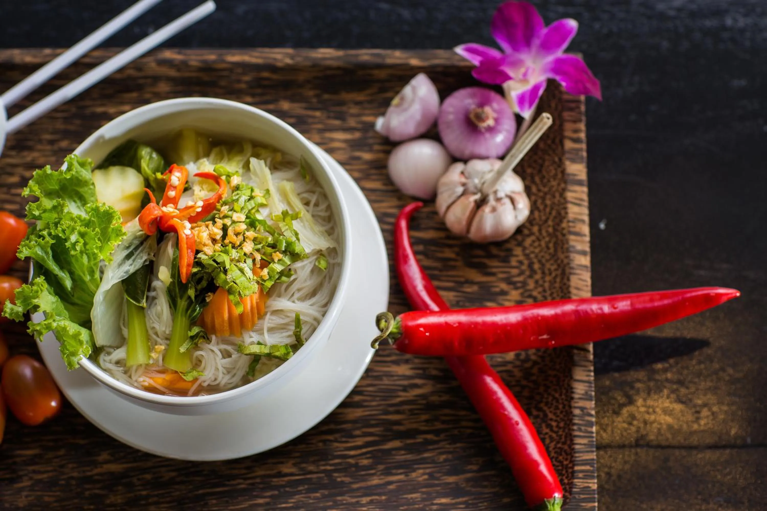 Asian breakfast in Le Chanthou Boutique