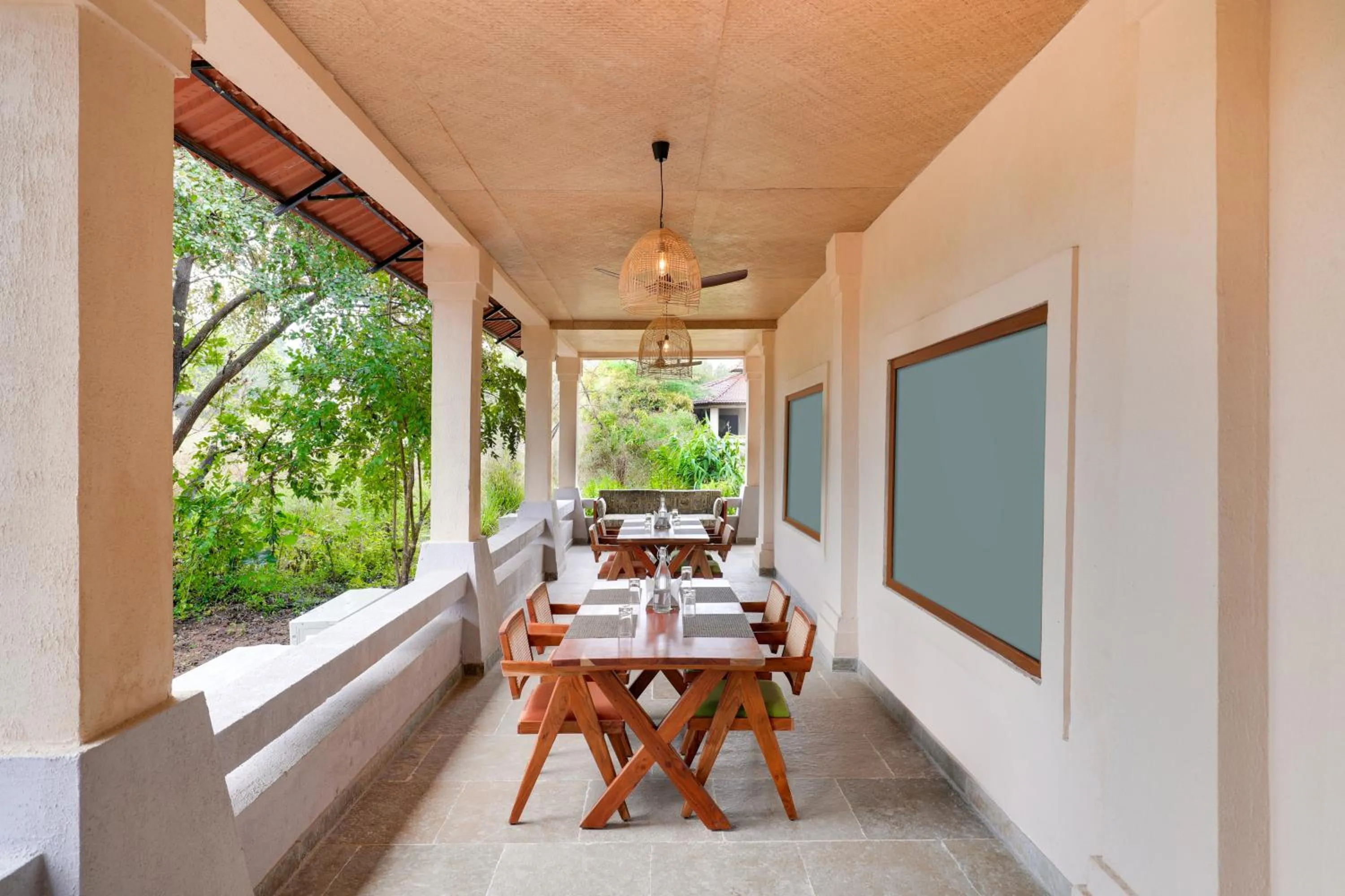 Dining area in Lemon Tree Wildlife Resort, Kanha