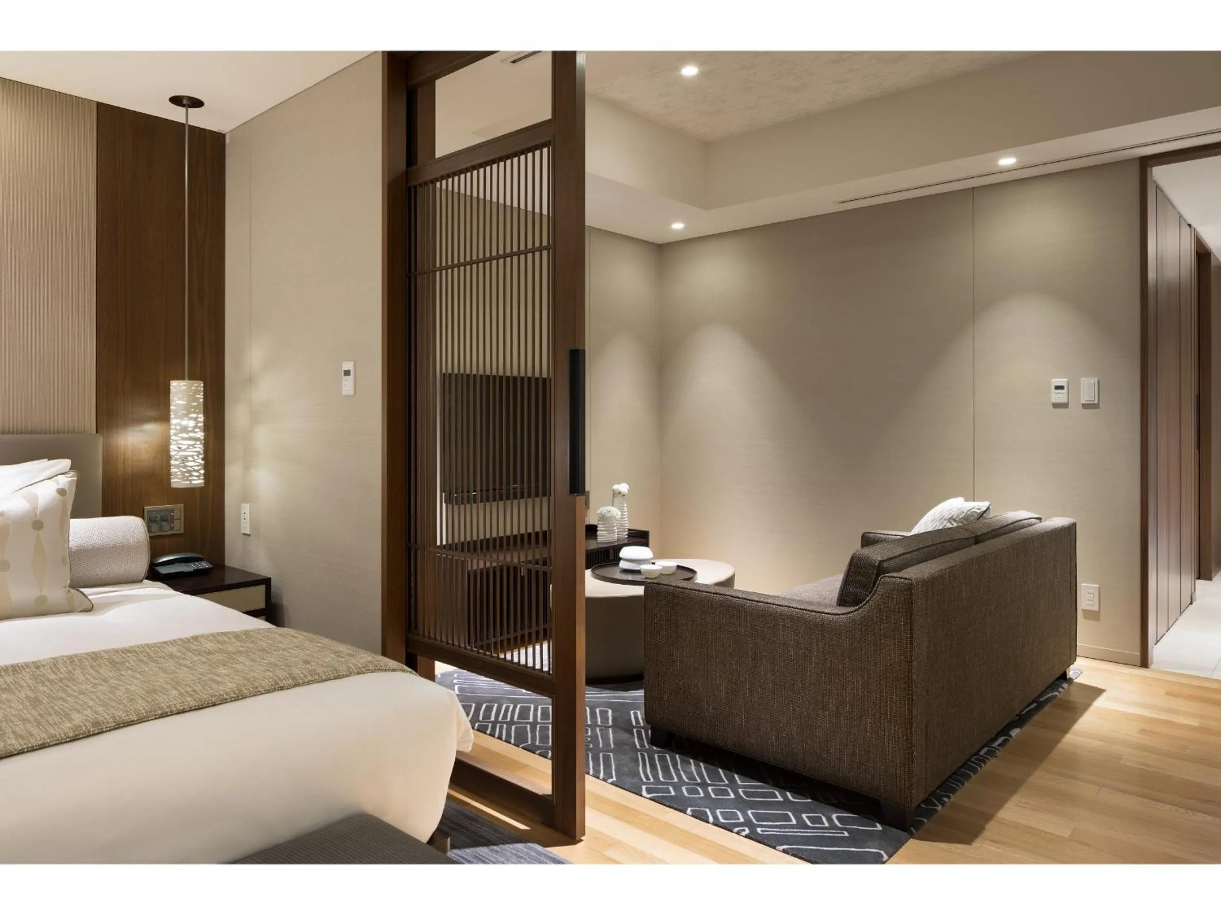 Living room, Bed in Ascott Marunouchi Tokyo