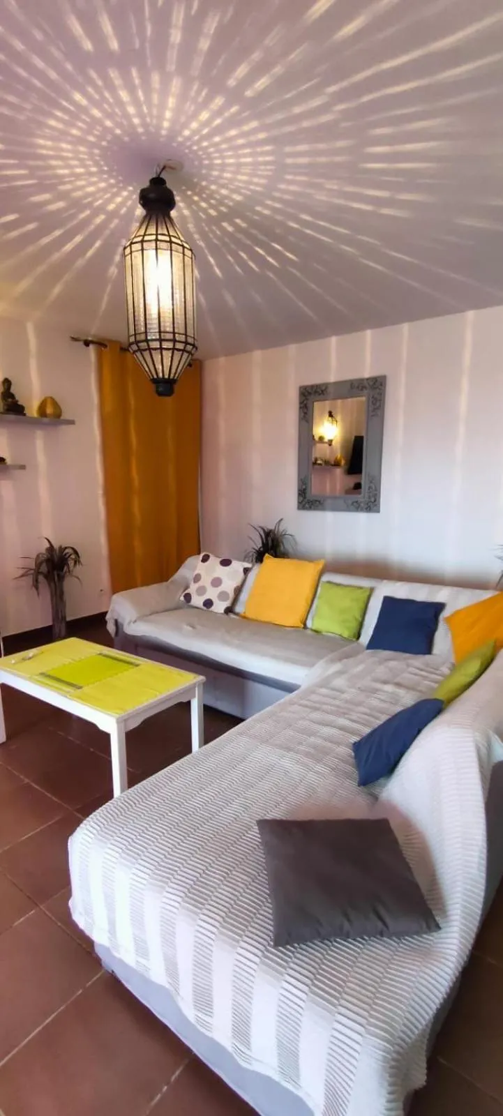 Living room, Bed in Eden Blue