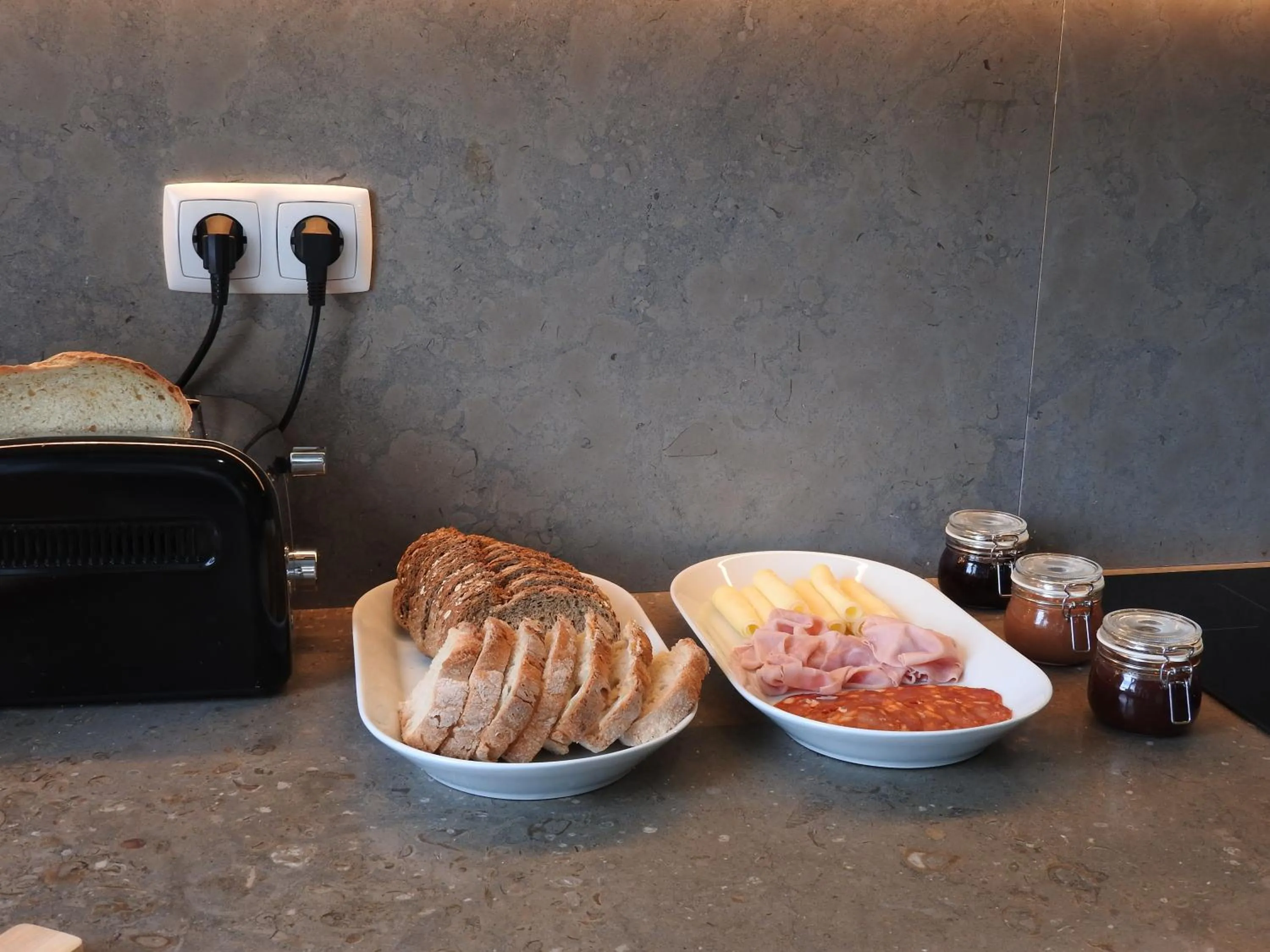 Food close-up in Lisbon Airport Hostel