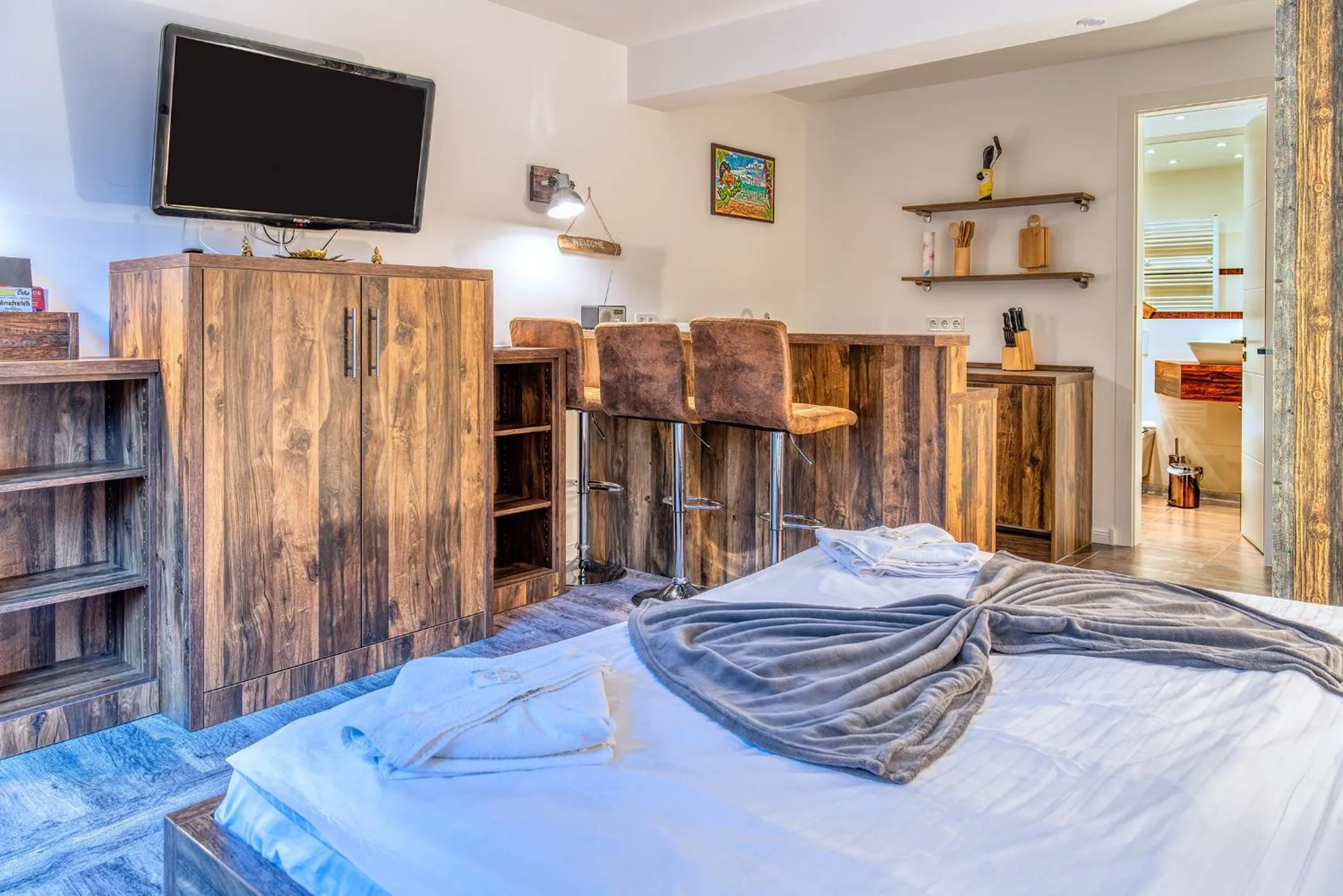 TV and multimedia, Bed in Seaside-Townhouse