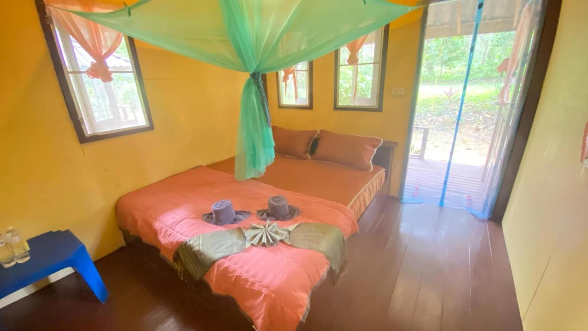 Bed in Eco Bungalow