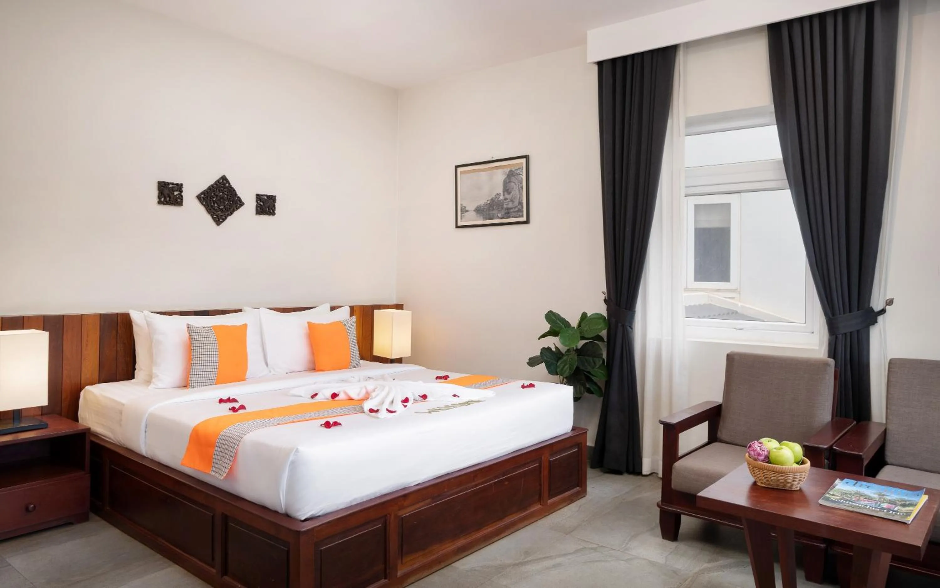 Bed in Indra Angkor Residence