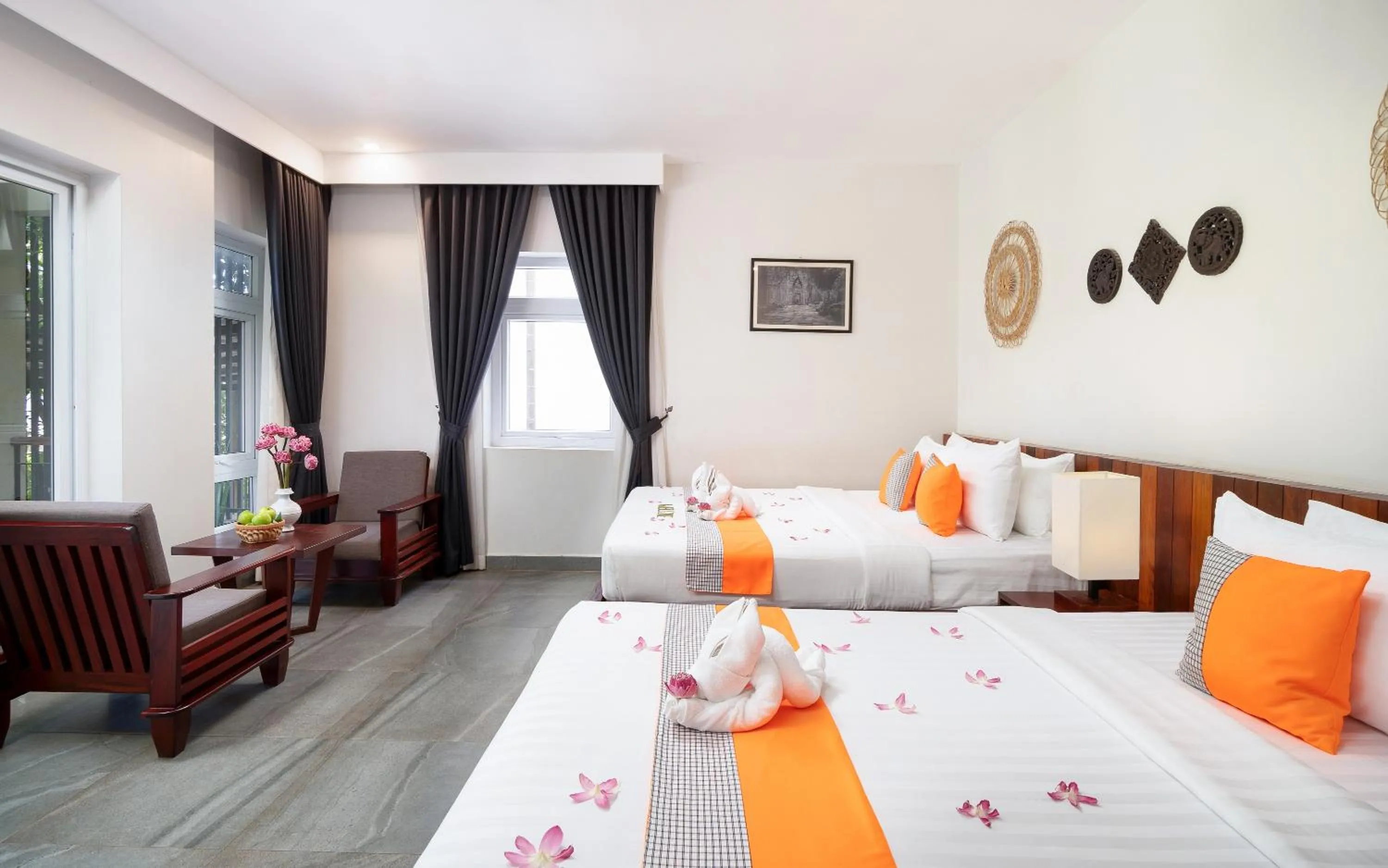 Bed in Indra Angkor Residence