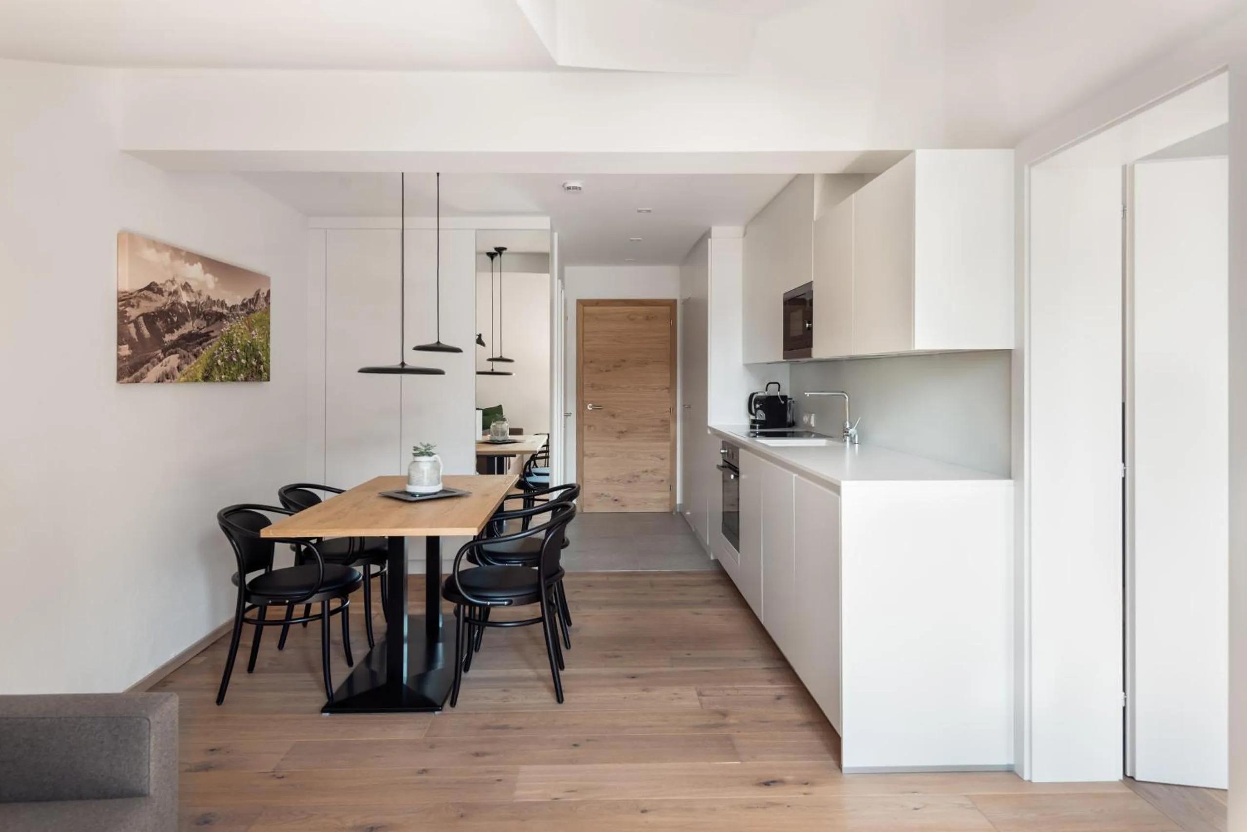 Kitchen or kitchenette in ride & relax Aparthotel Schwarz