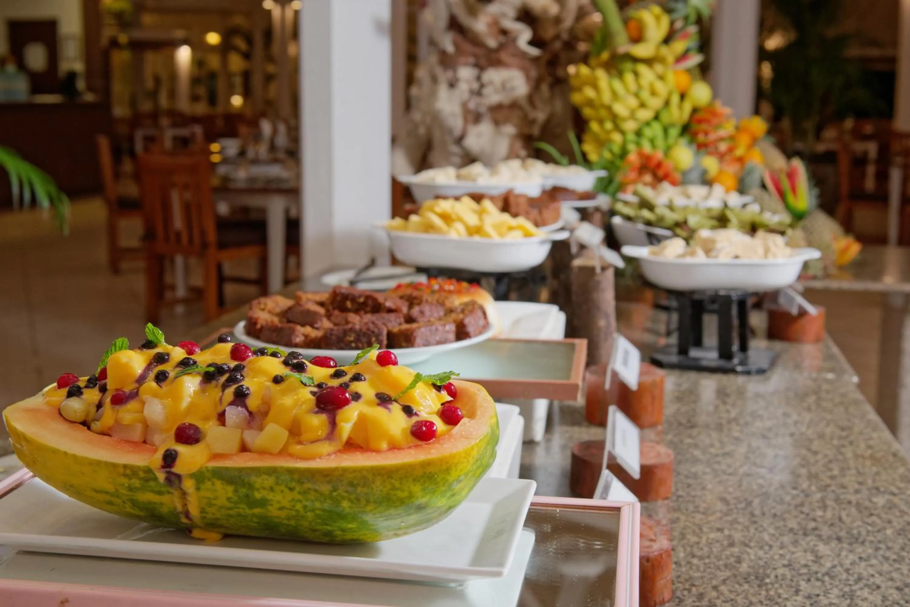 Buffet breakfast in Embudu Village Maldives