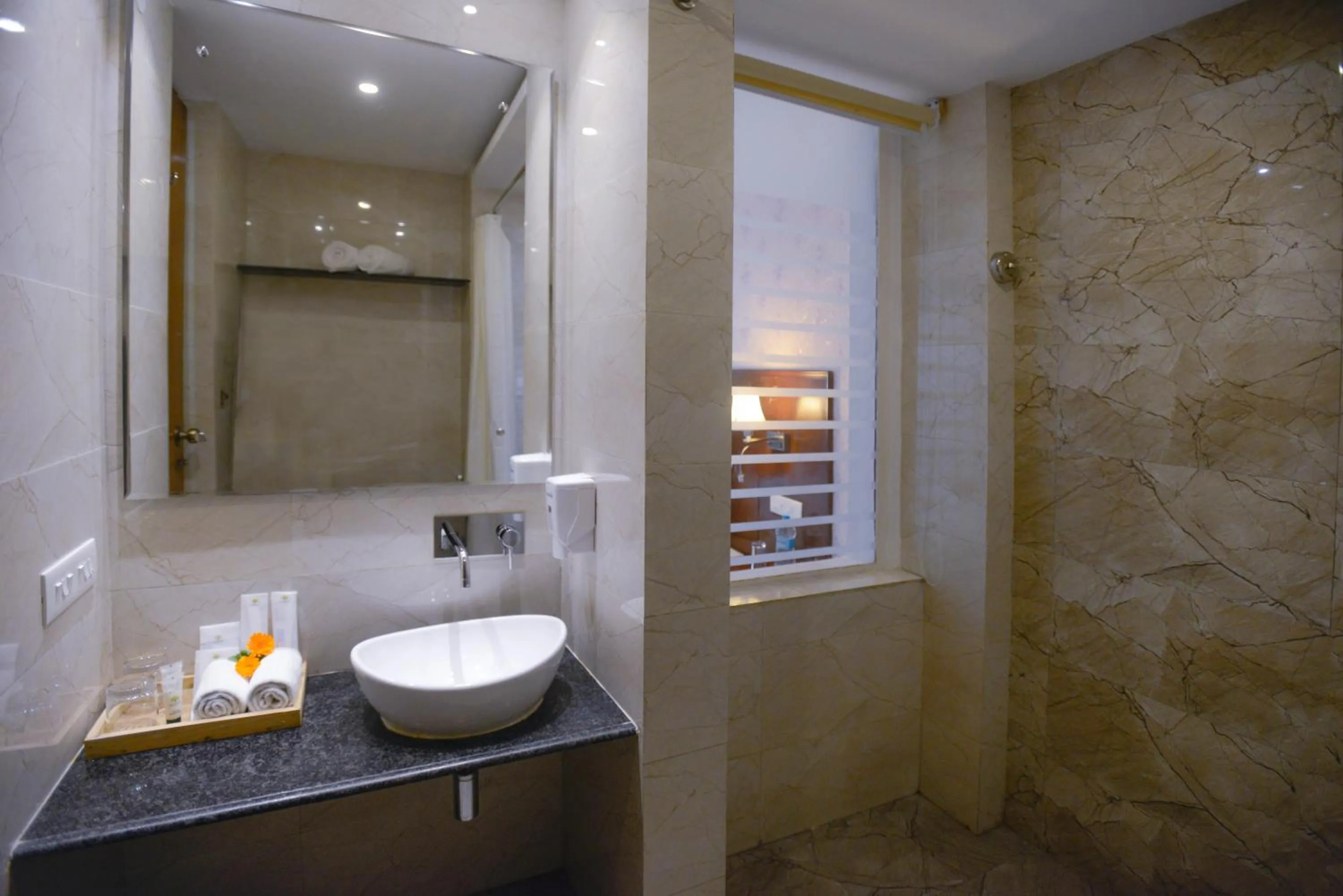 Bathroom in TreeHouse Chail Villas