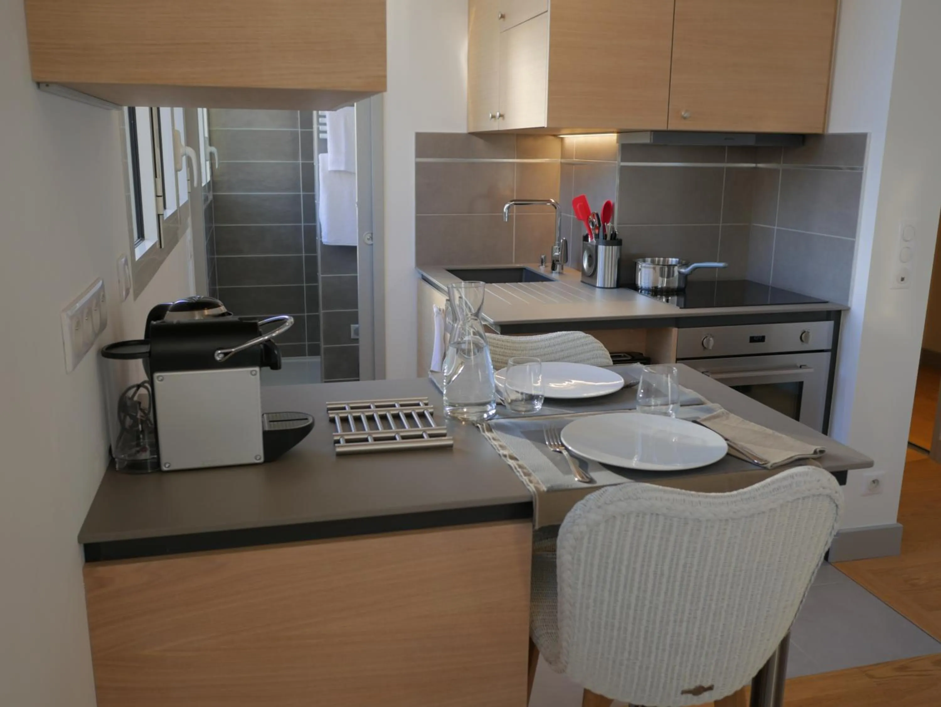 Kitchen or kitchenette in Résidence de Tourisme Central Parc Tours