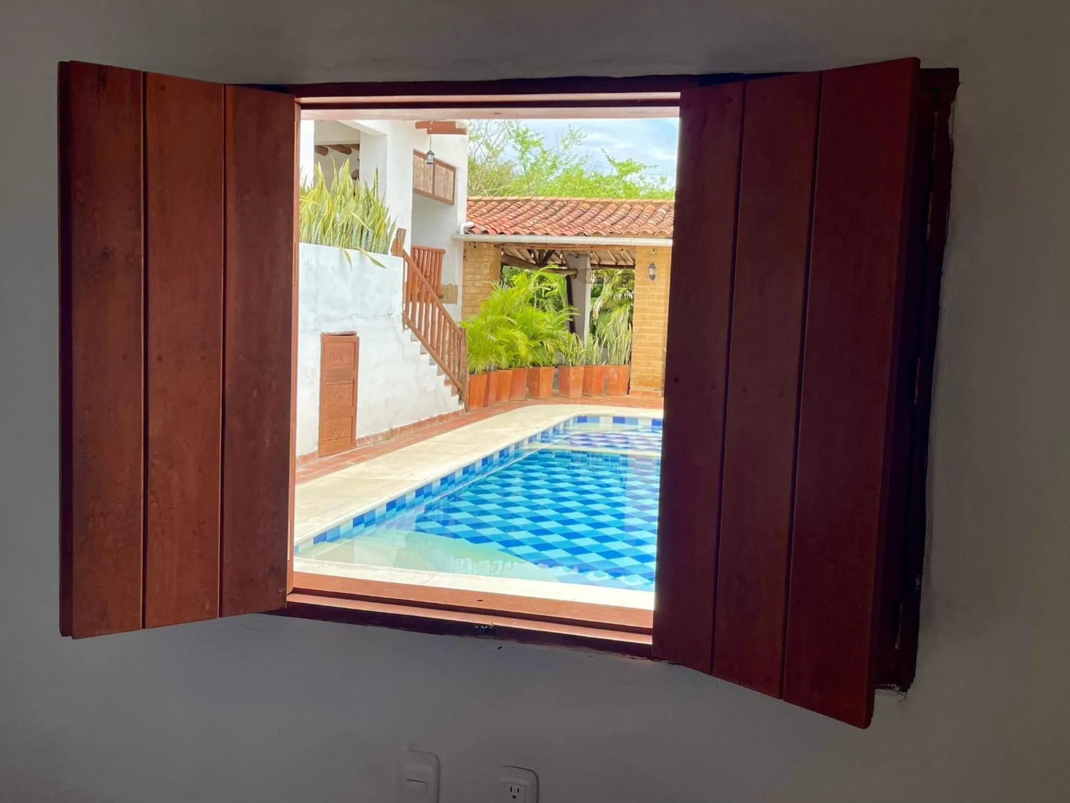 Pool view in Hotel Victoria Barichara