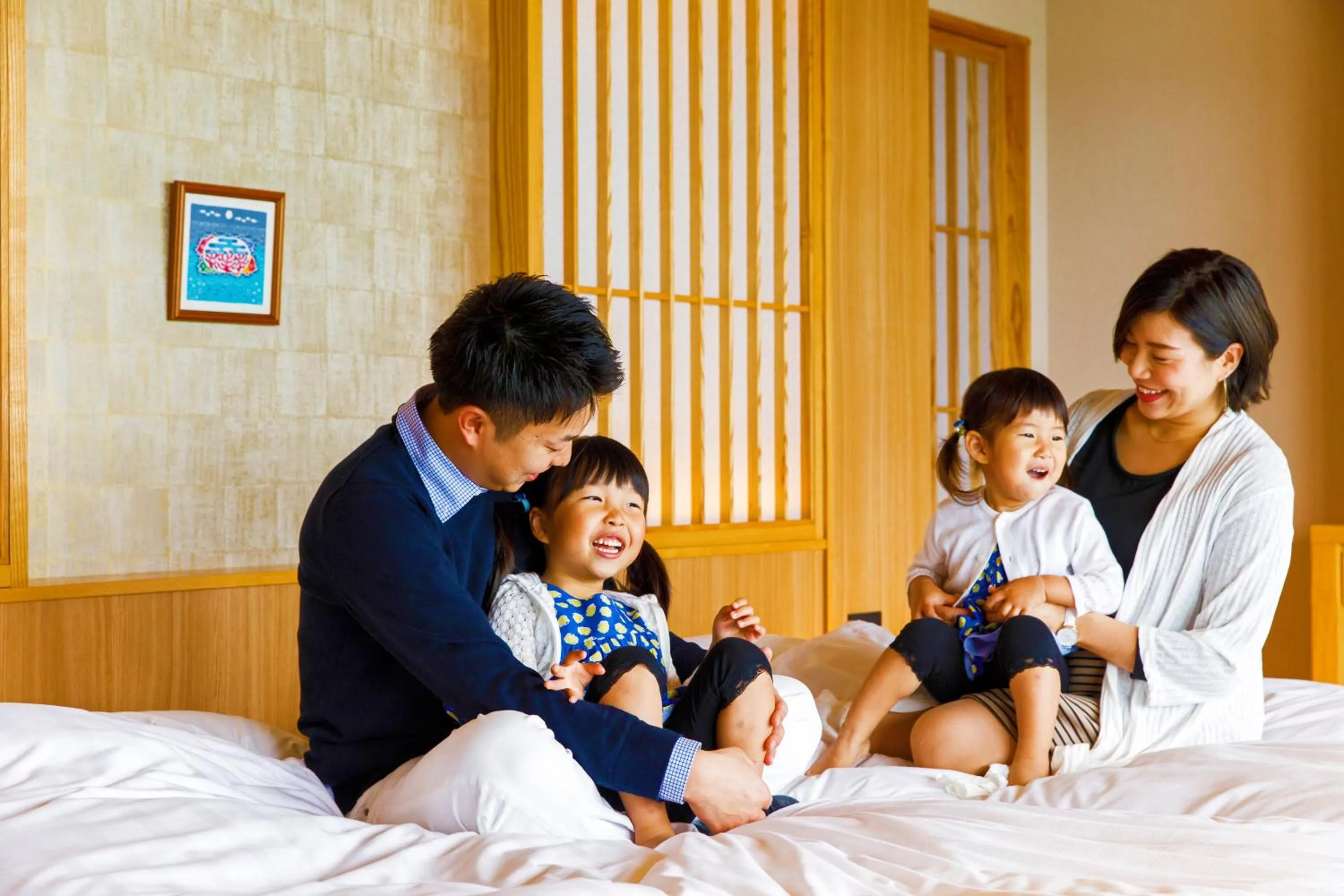 Family, Bed in Umino Ryotei Okinawa Nakamasou