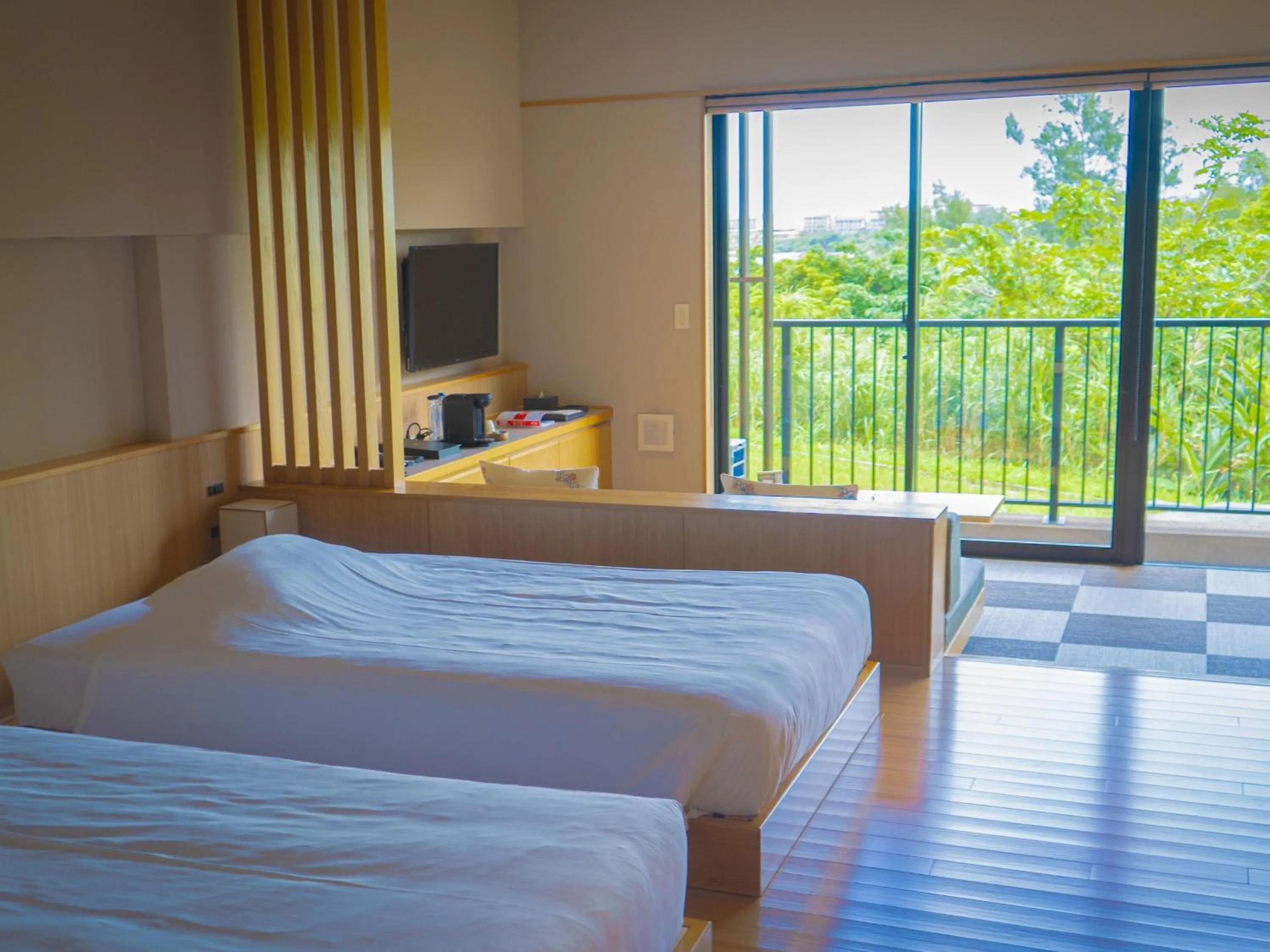 Photo of the whole room, Bed in Umino Ryotei Okinawa Nakamasou
