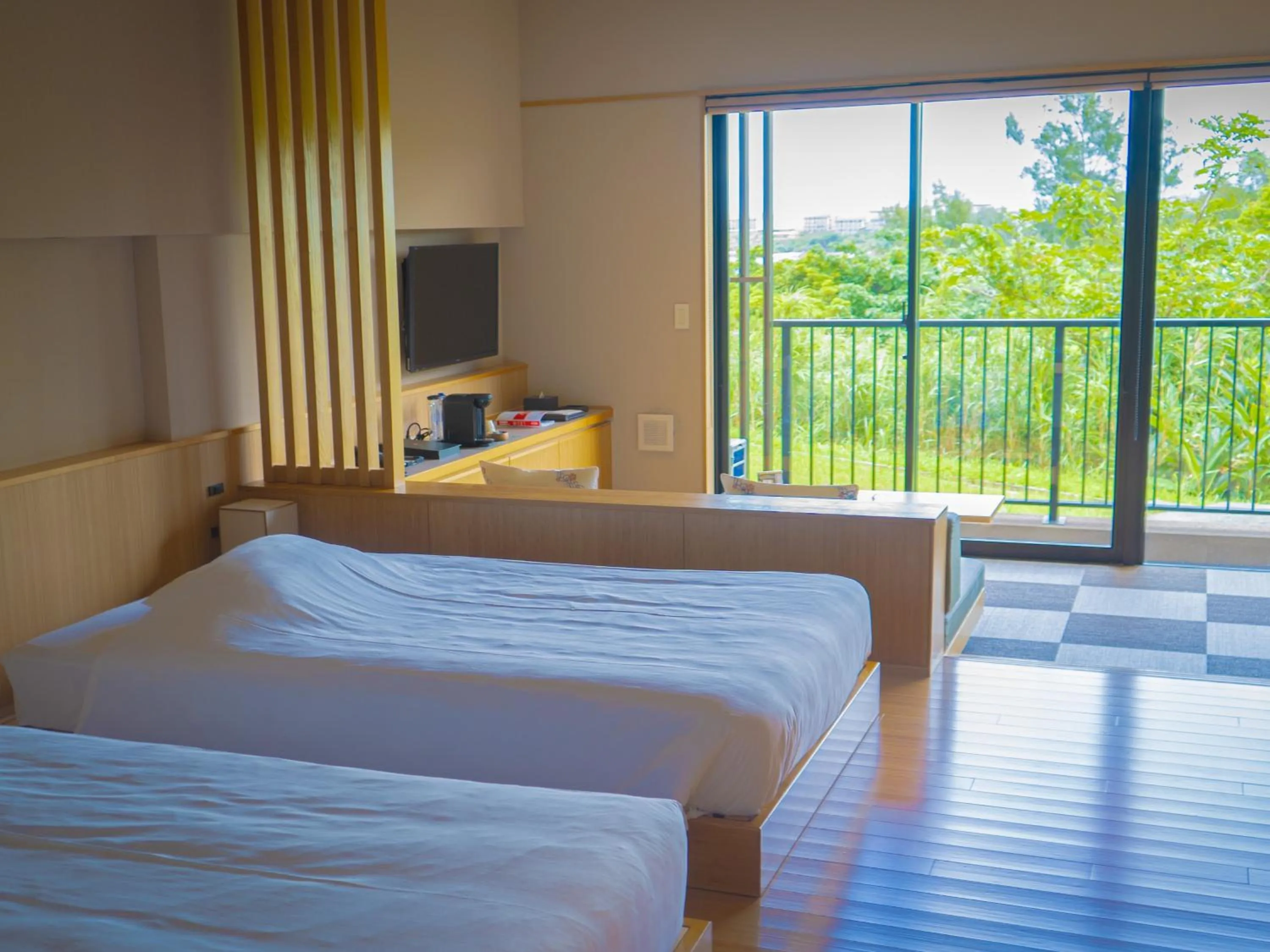 Photo of the whole room, Bed in Umino Ryotei Okinawa Nakamasou