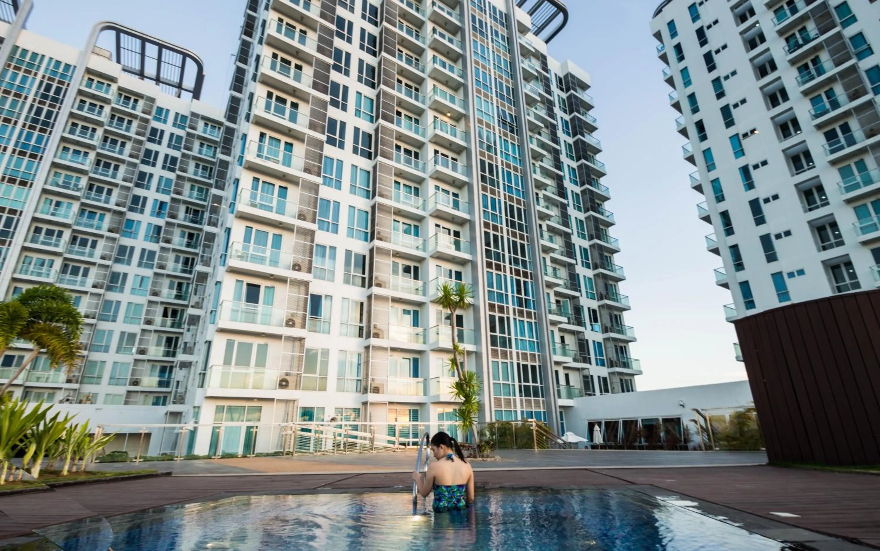 Pool view in C Suites at Mactan Newtown