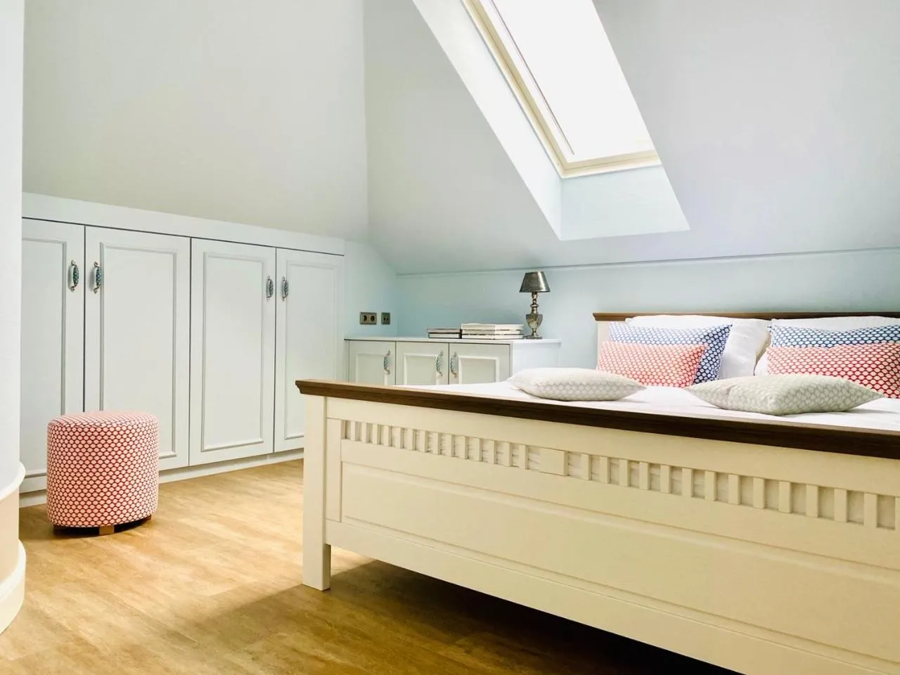 Bed in Ferienwohnung Carlotta in der Villa Seeblick