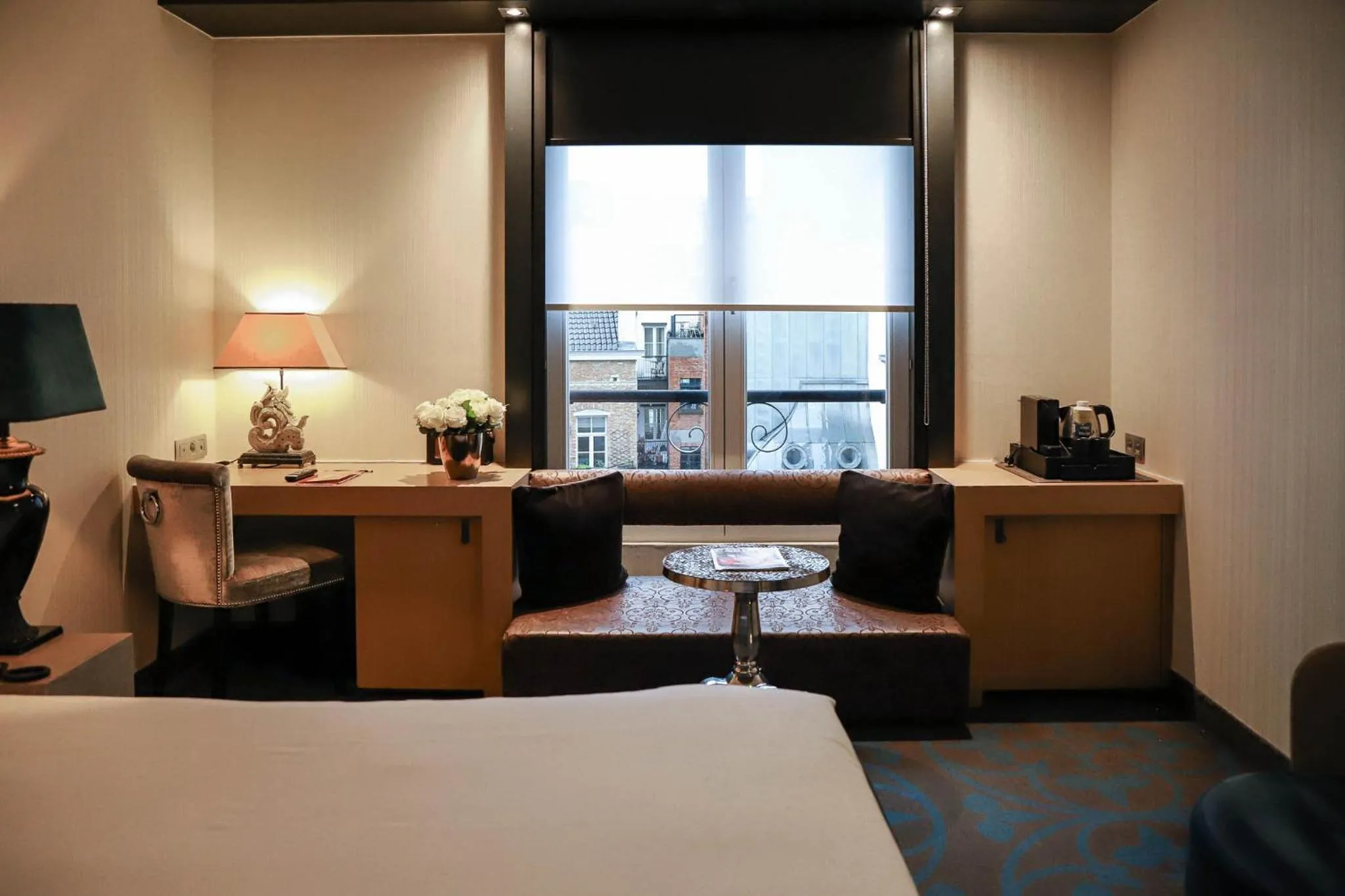 Seating area, Bed in The Dominican, Brussels, a Member of Design Hotels