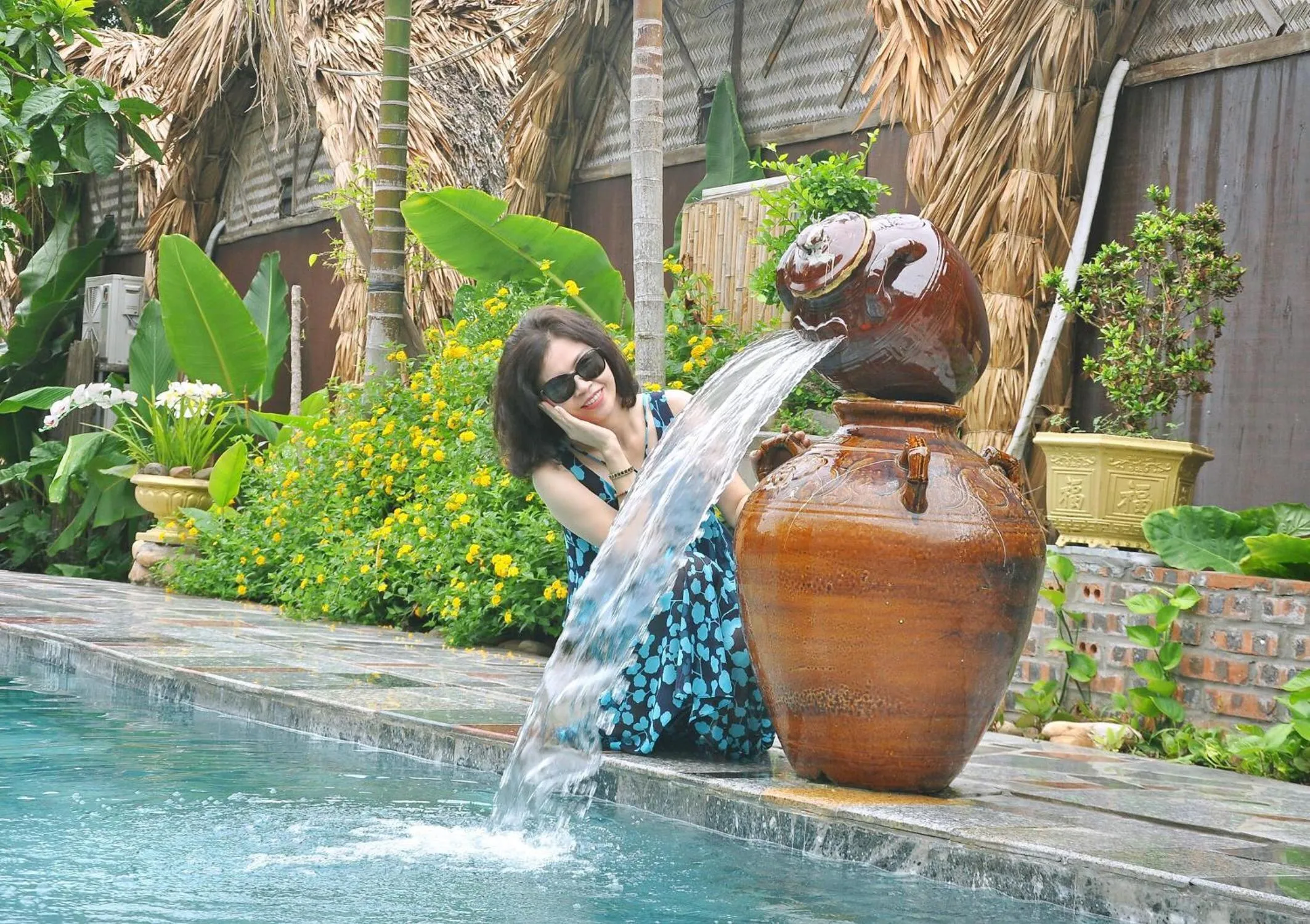 Pool view in Tam Coc Bungalow