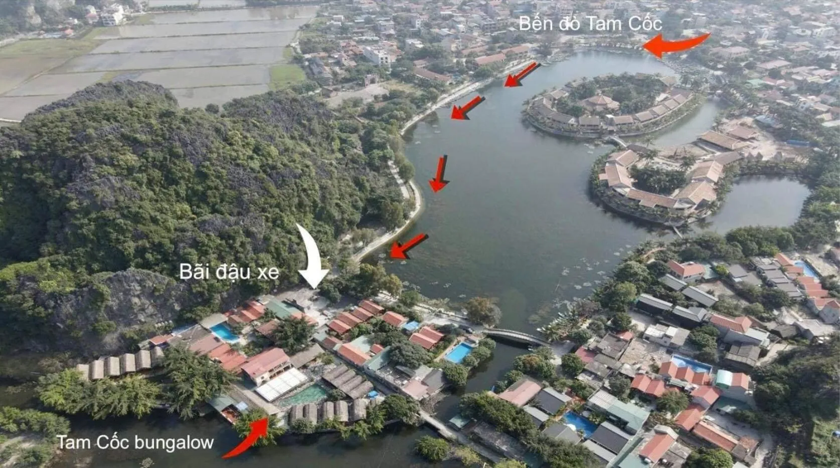 Bird's eye view in Tam Coc Bungalow
