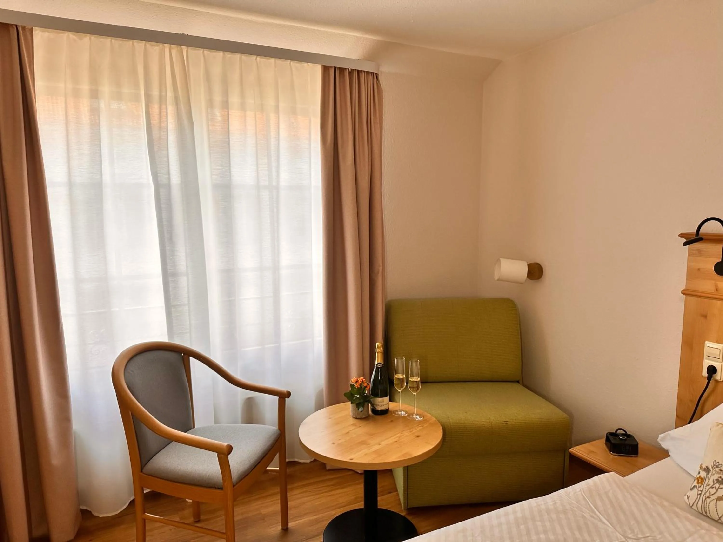 Seating area, Bed in Gasthof Engel