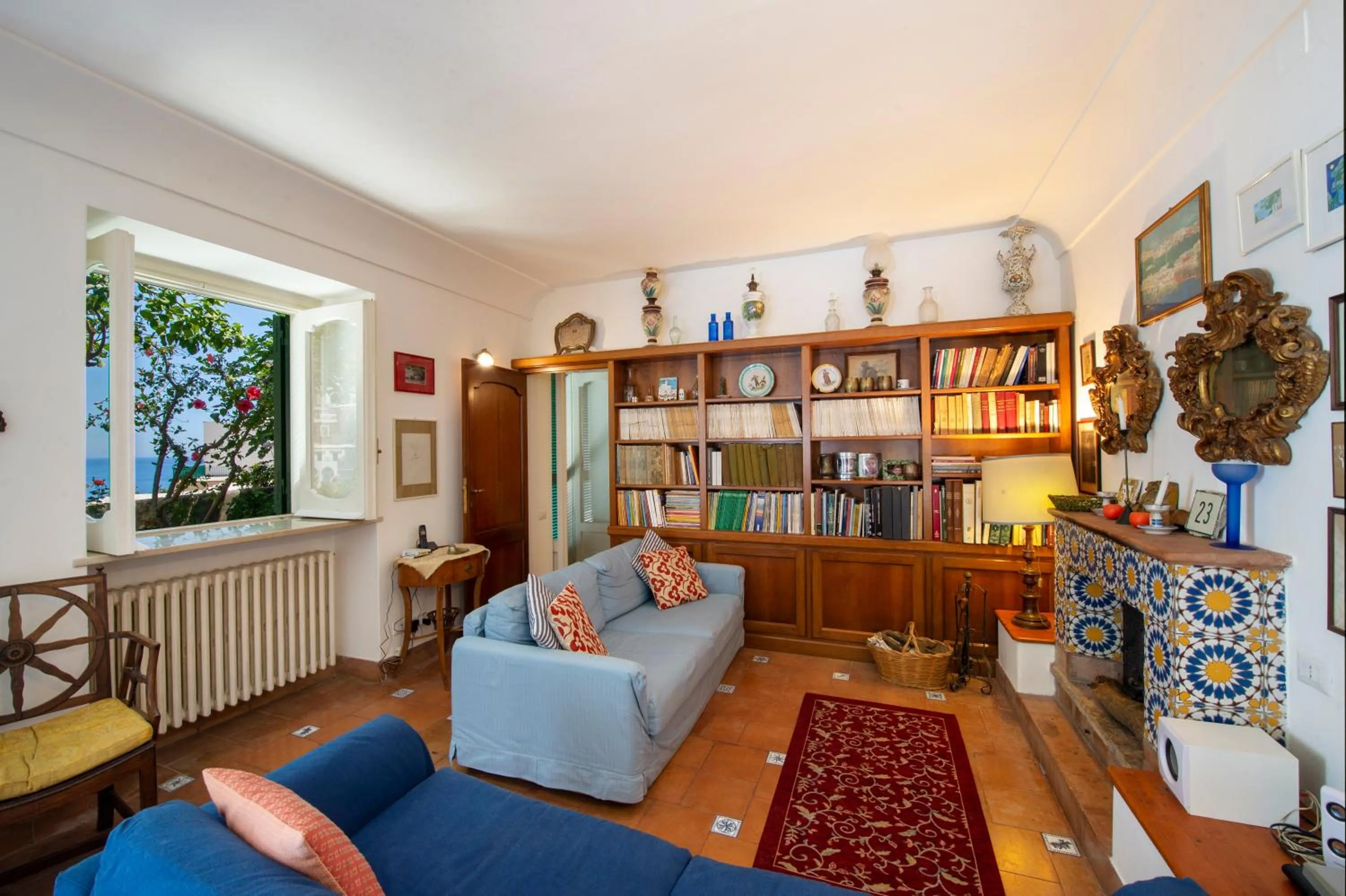 Living room in Villa Deli, In Positano, Sea View, Ac