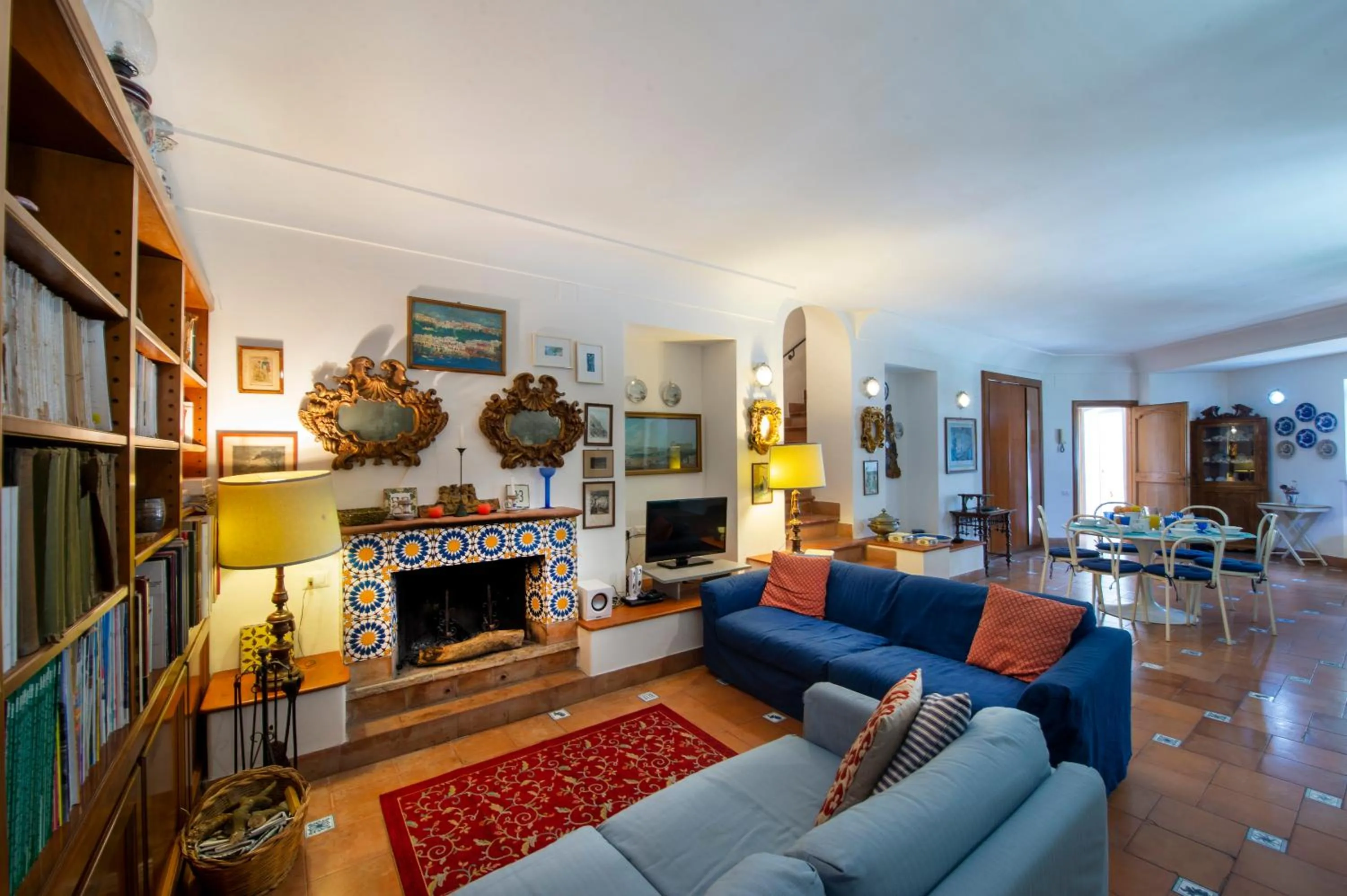 Living room in Villa Deli, In Positano, Sea View, Ac