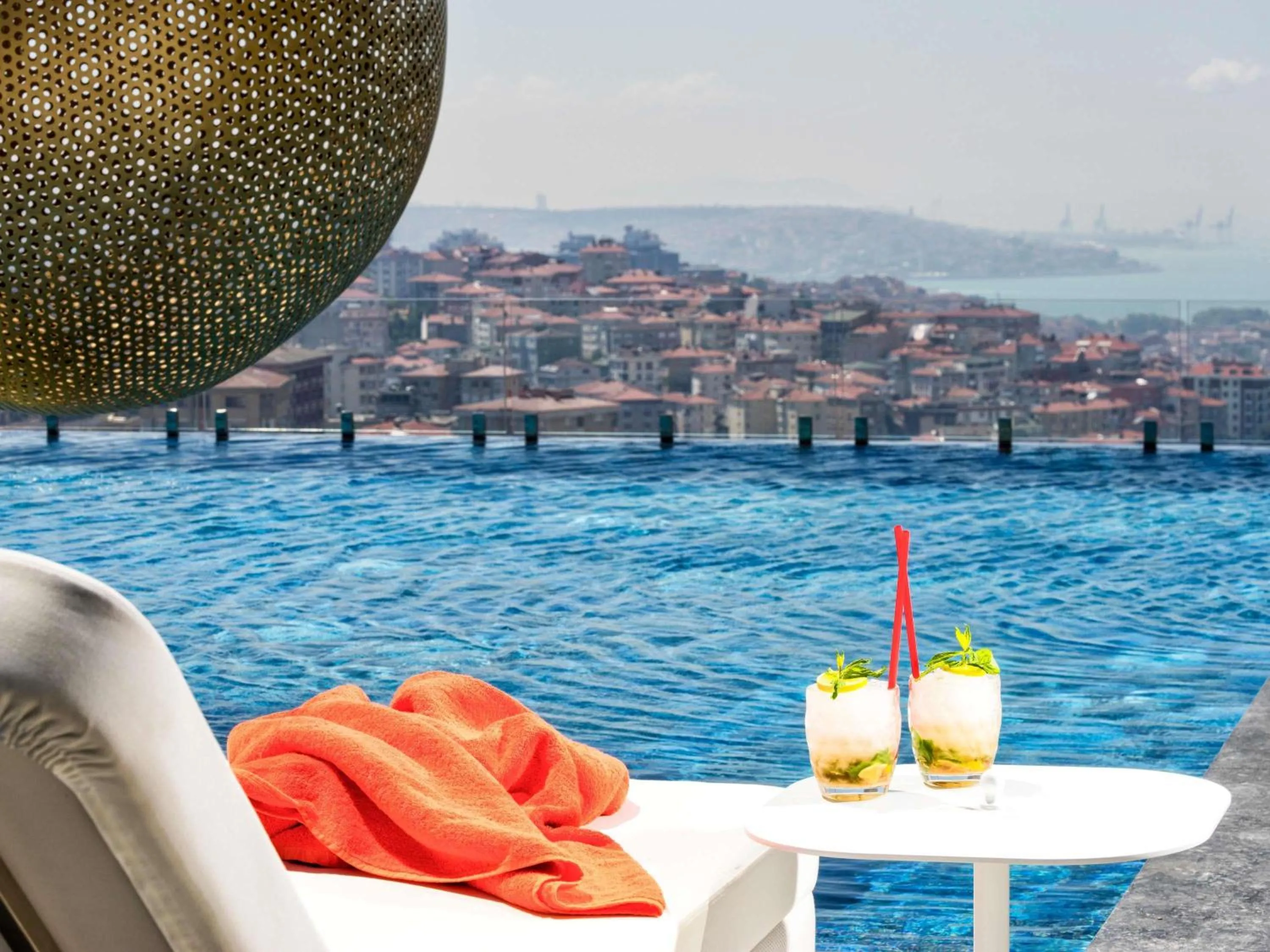Pool view in Fairmont Quasar Istanbul Hotel