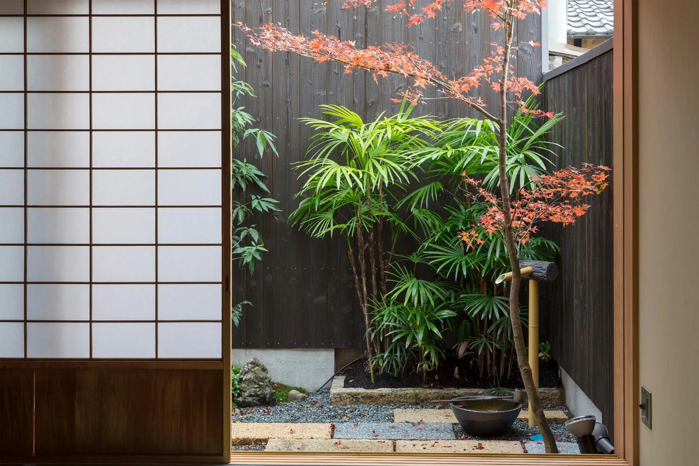 Garden view in Shimabara Kaiden Machiya House