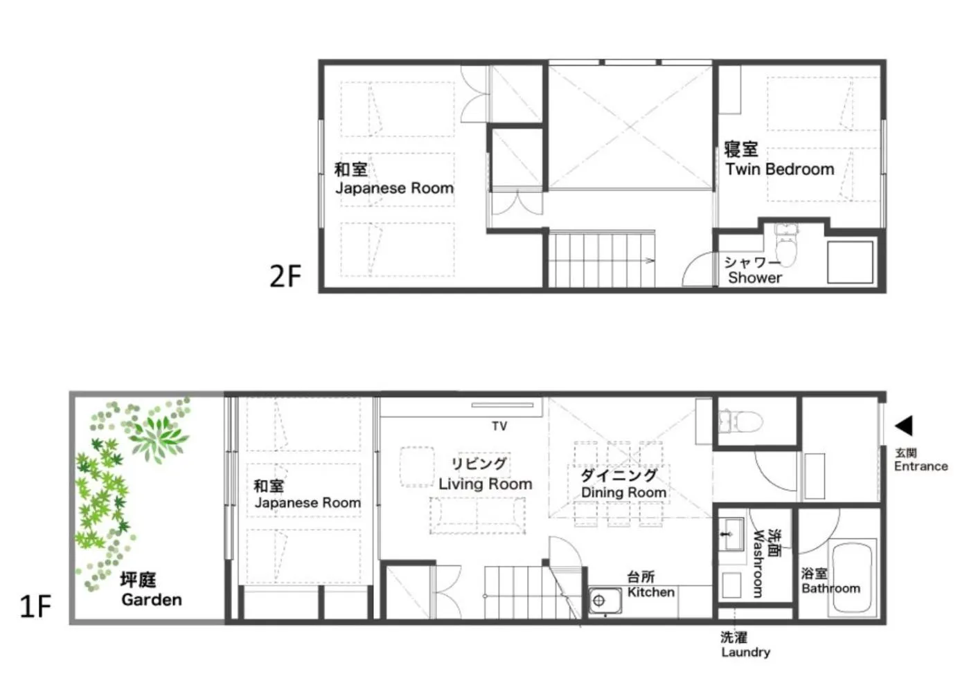 Floor plan in Shimabara Kaiden Machiya House